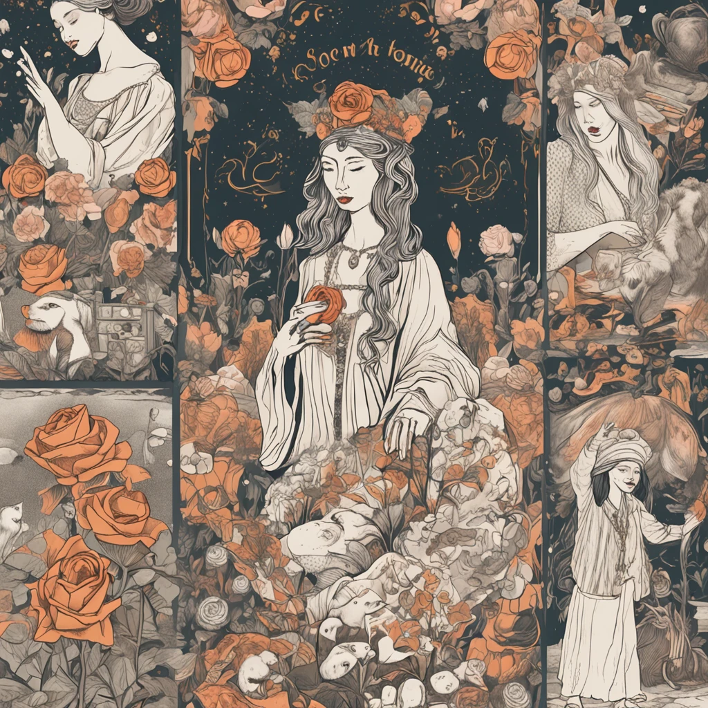 tarot cards, Fools,The sun is in the upper right corner,Left hand holding a white rose rose,doggy,baiyun,Women in fancy clothes,the watercolor style