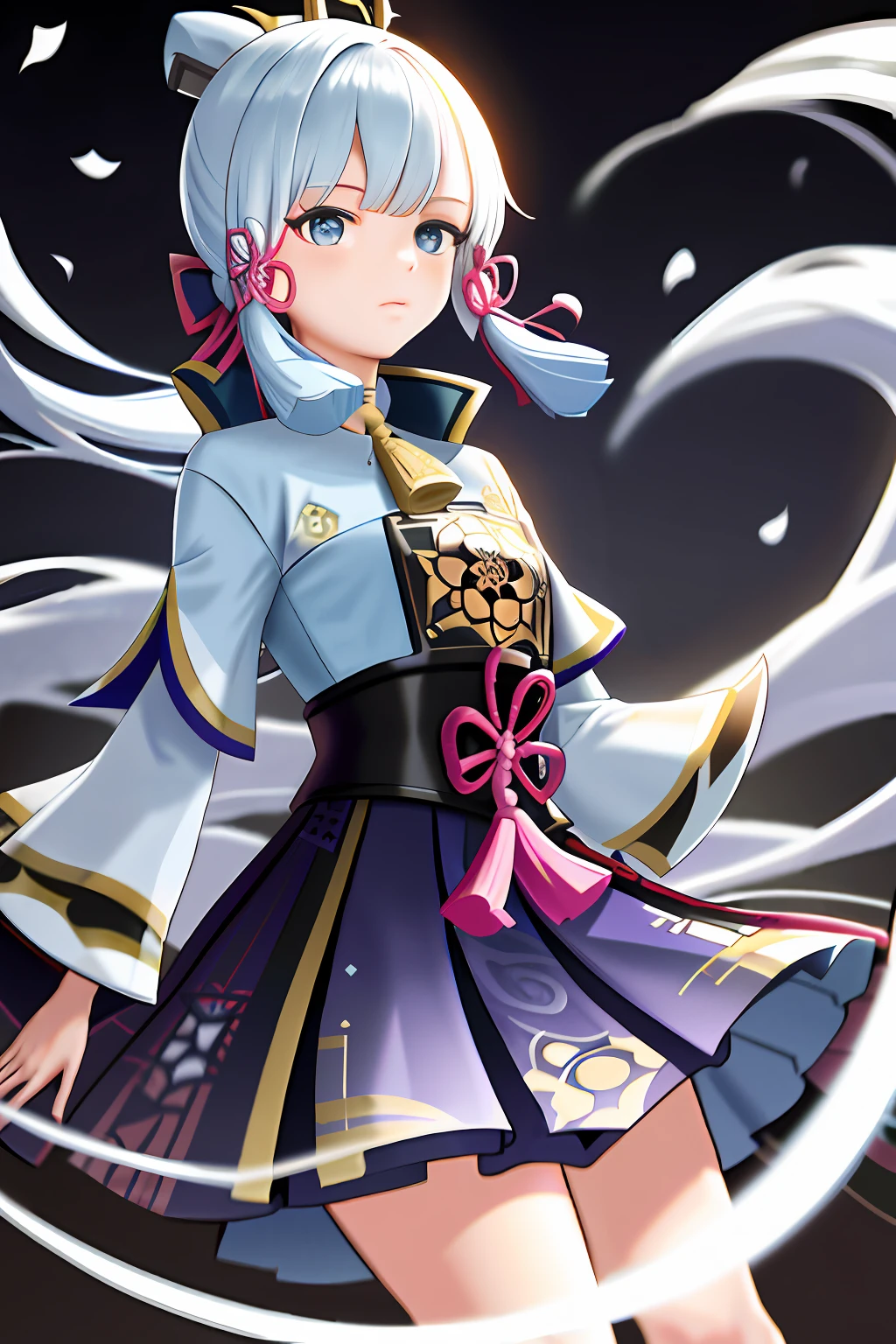 Kamazawa Remiki, Genshin Person, exquisite illustration, Gorgeous harmony, The robe fluttered, Land of ice and snow, Cold and vast, Mysterious elegance, k hd, solo person