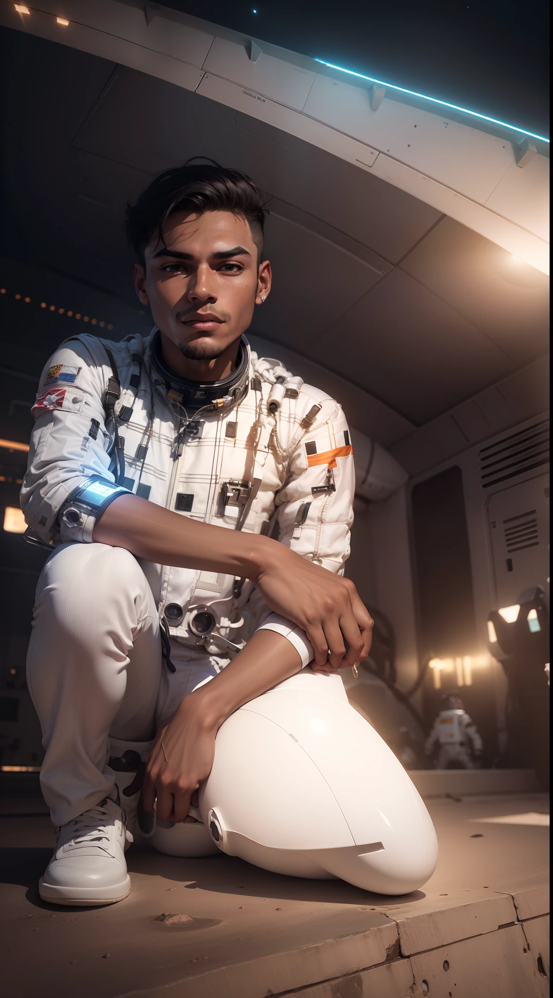 Me in mars in space suit, white facetone