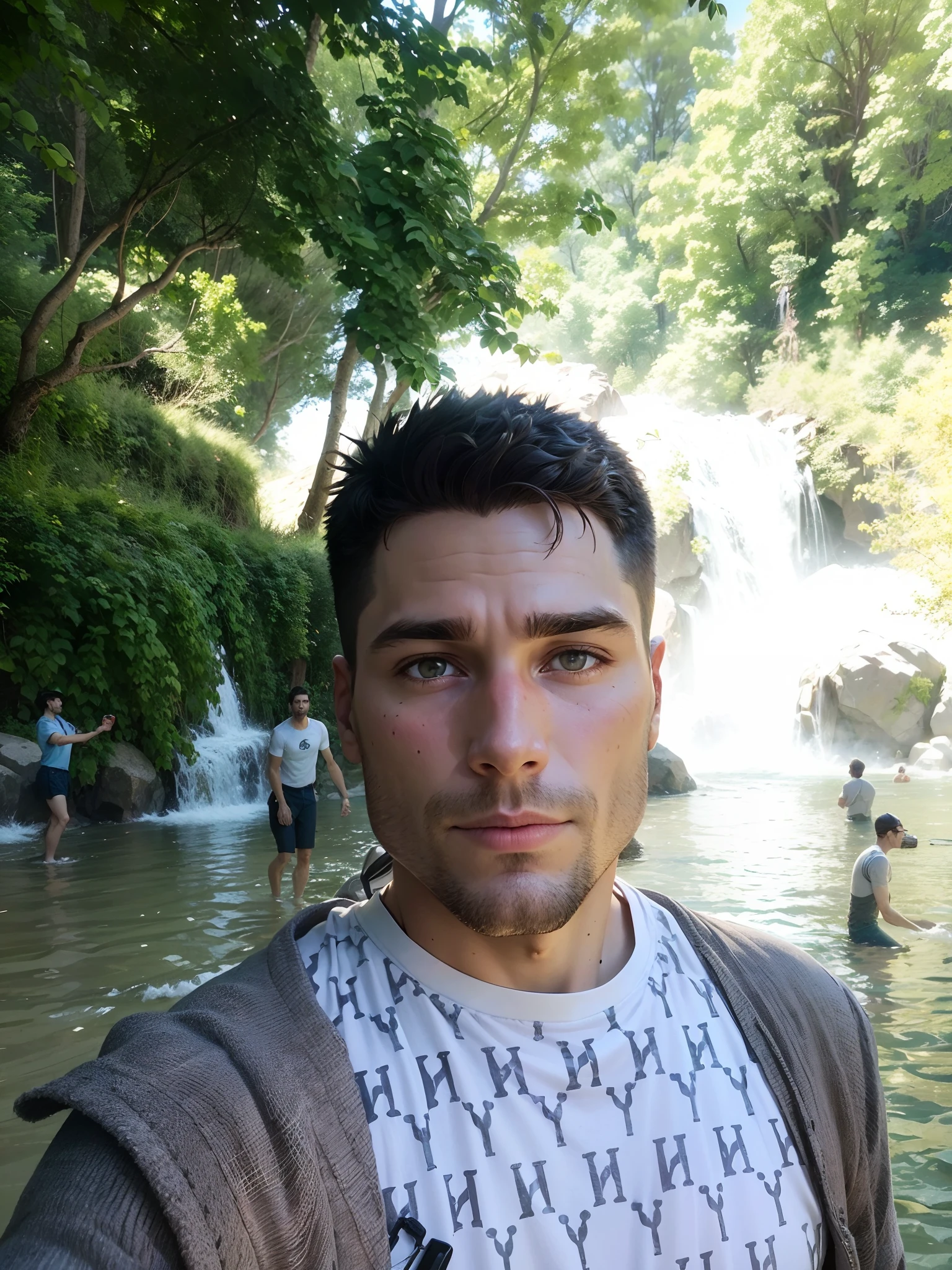 American male character, 32 years old, friendly face, normal clothes
