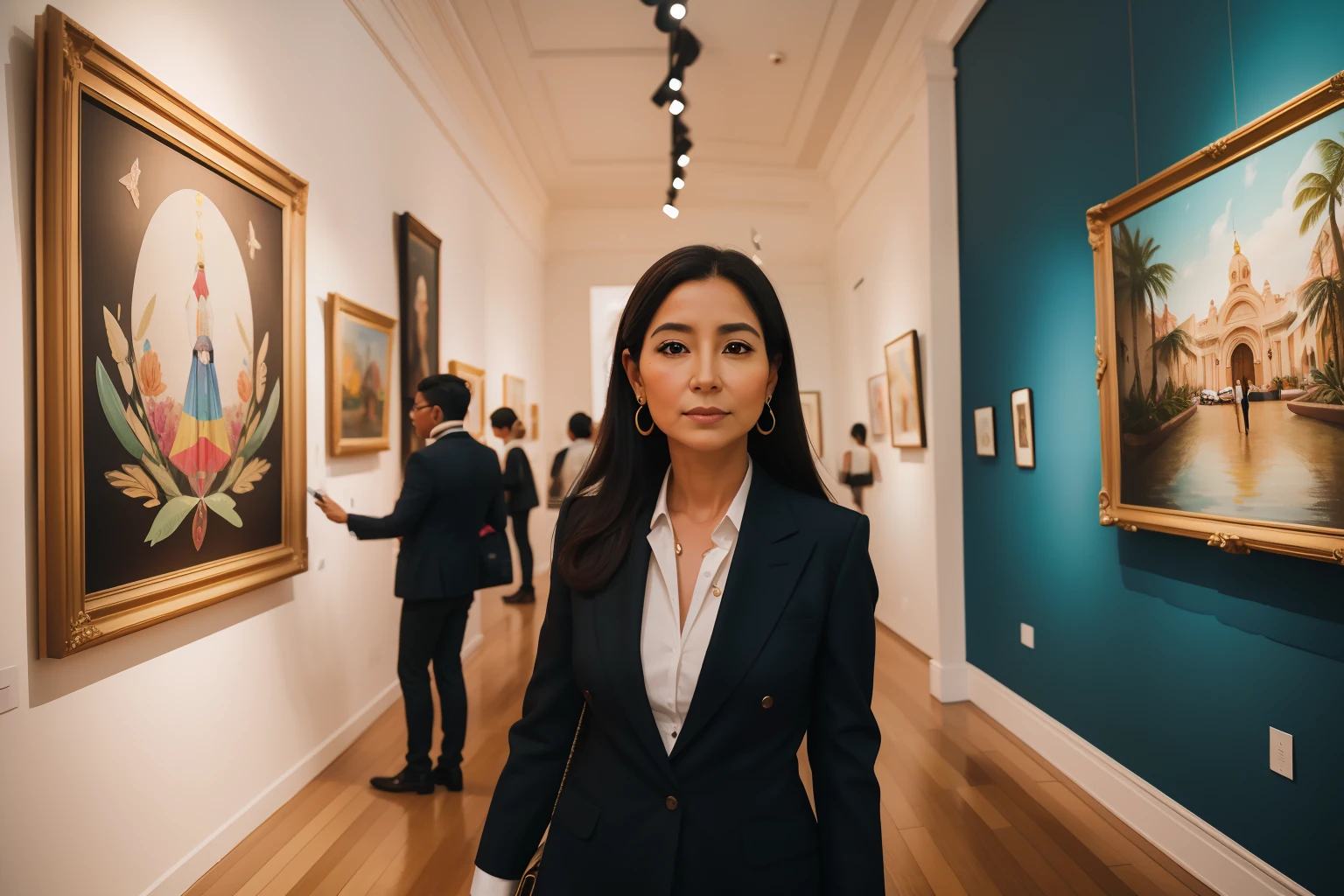 Date: 2022
Country: Ecuador
Description: An elegant adult attends an art gallery opening, surrounded by carefully curated artwork and fellow patrons, immersing in a world of creativity and culture.