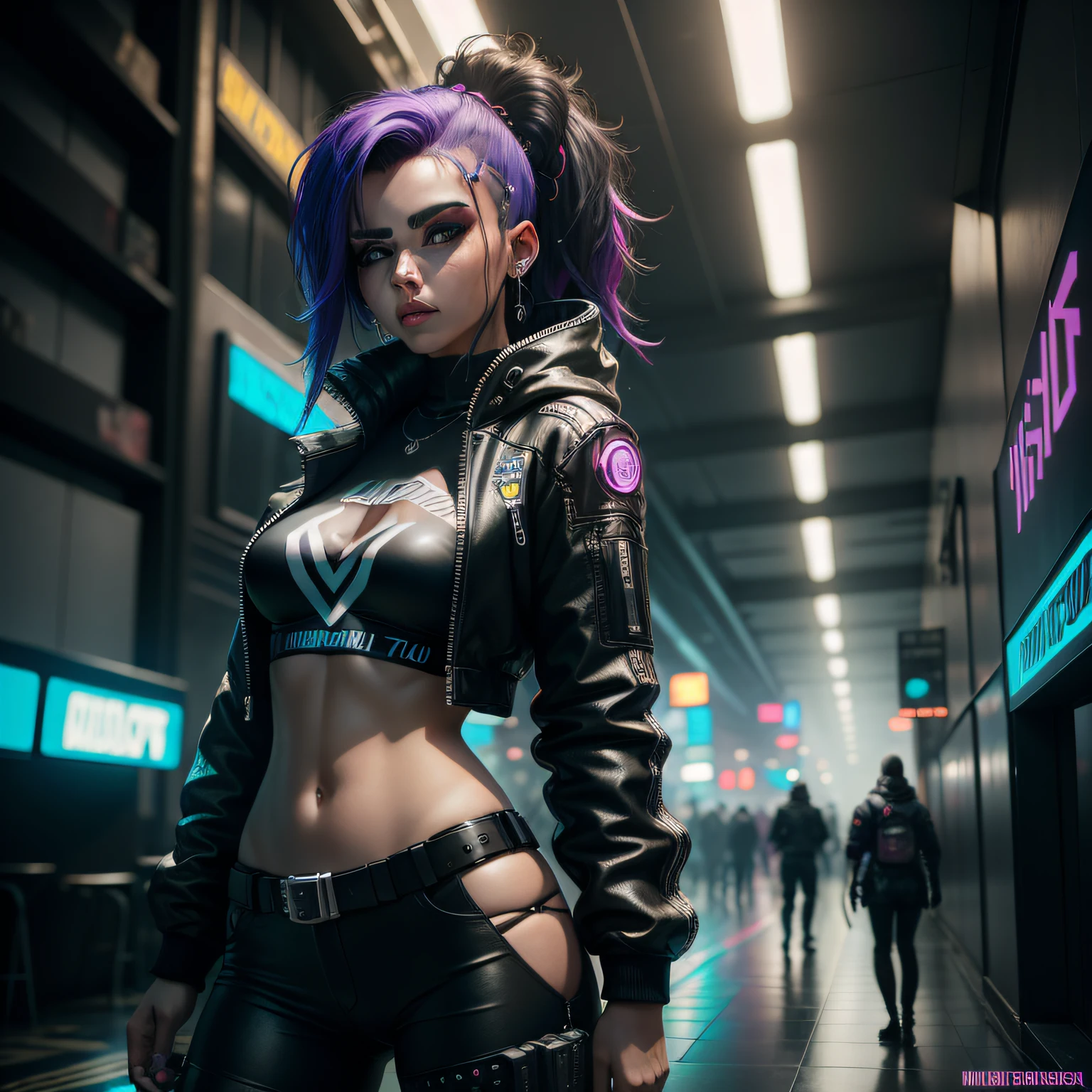 There's a woman in a black outfit holding a camera, no estilo cyberpunk, Cyberpunk 2 0 e. o modelo menina, Foto cyberpunk, estilo cyberpunk ， hiper-realista, arte cyberpunk ultrarrealista 8k, estilo cyberpunk hiper-realista, Cyberpunk feminino ruivo, cyberpunk zangada deusa linda, estilo de arte cyberpunk, Garota cyberpunk, Judy Alvarez cyberpunk, in a cyberpunk setting