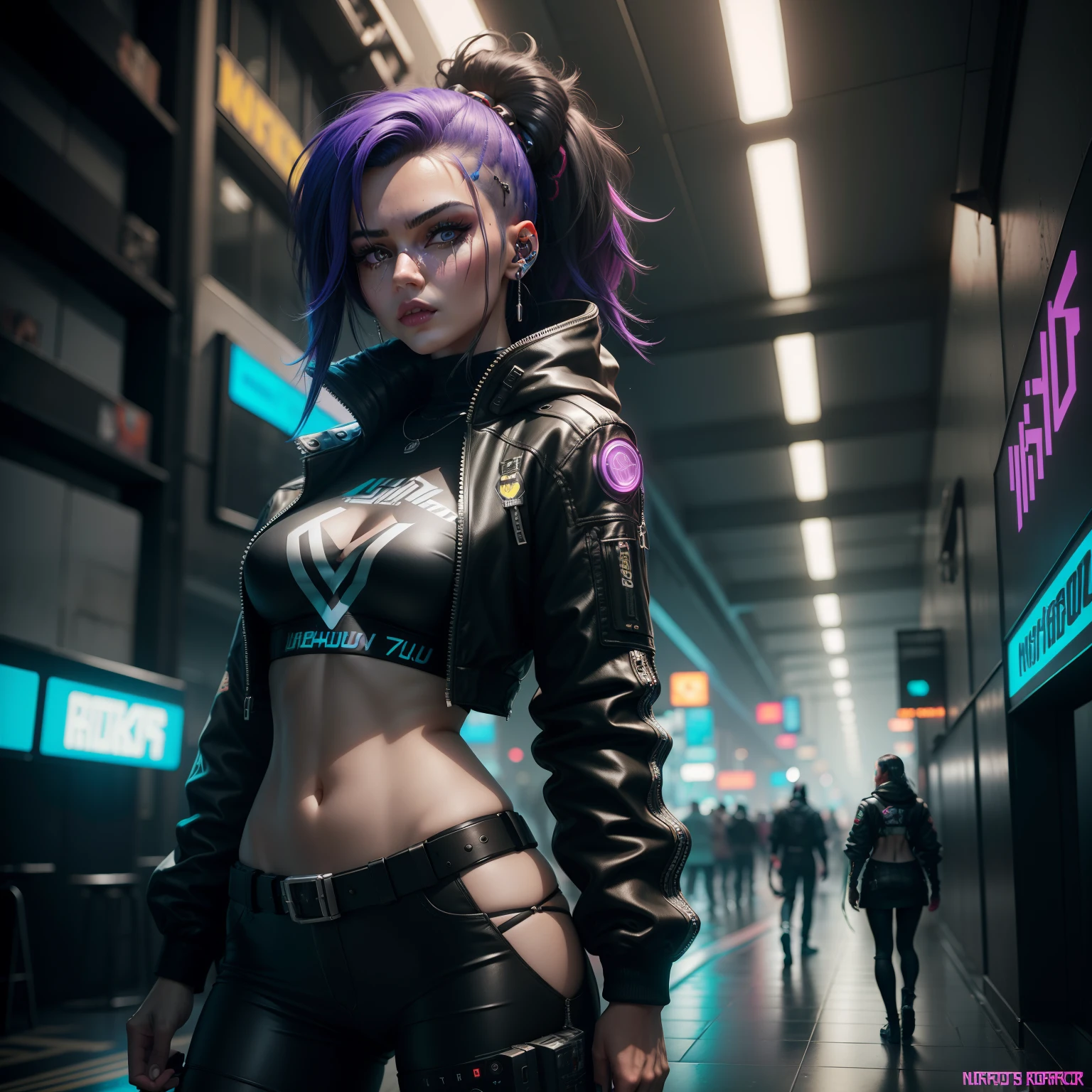 There's a woman in a black outfit holding a camera, no estilo cyberpunk, Cyberpunk 2 0 e. o modelo menina, Foto cyberpunk, estilo cyberpunk ， hiper-realista, arte cyberpunk ultrarrealista 8k, estilo cyberpunk hiper-realista, Cyberpunk feminino ruivo, cyberpunk zangada deusa linda, estilo de arte cyberpunk, Garota cyberpunk, Judy Alvarez cyberpunk, in a cyberpunk setting