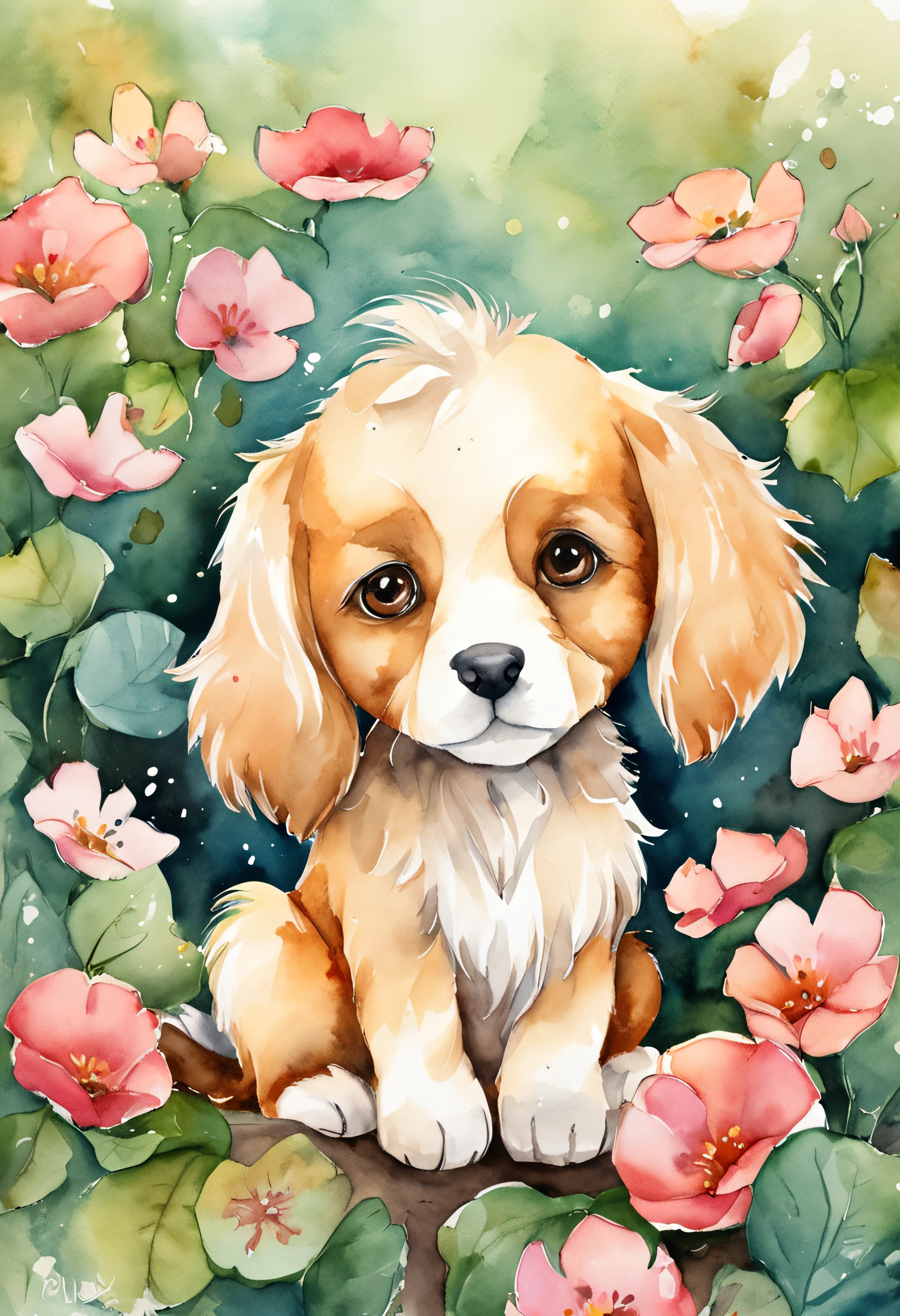 puppy,fofinho, chibi, fundo simples, adorable animal, kawaii