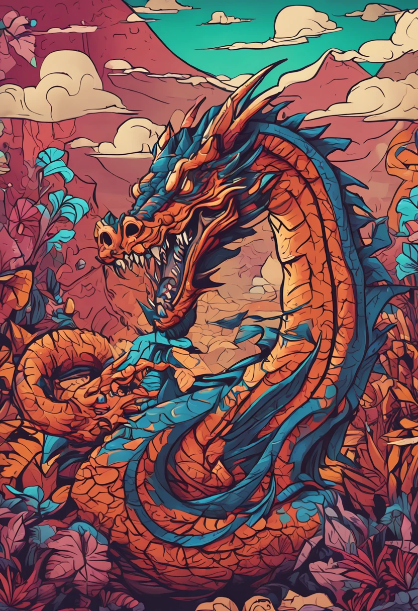 /imagine prompt: art t shirt, Dragon graffiti art, Vector, 2D illustration, sticker, , dark background, centered, --v 5.1 --ar 3:4 --no T-shirt, mockup0