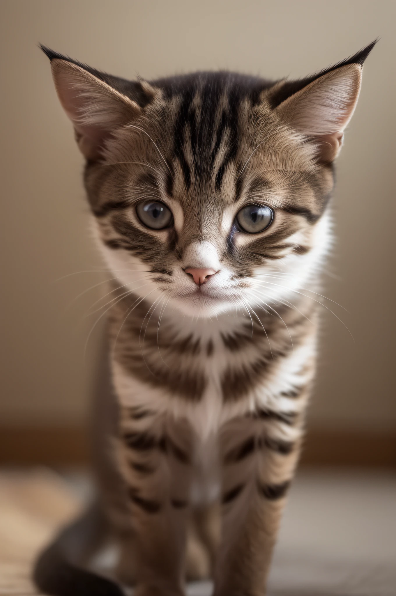1animal、Aiming for prey、Withheld、minimalistic、Cat、A kitten、cute little、Top image quality,angry