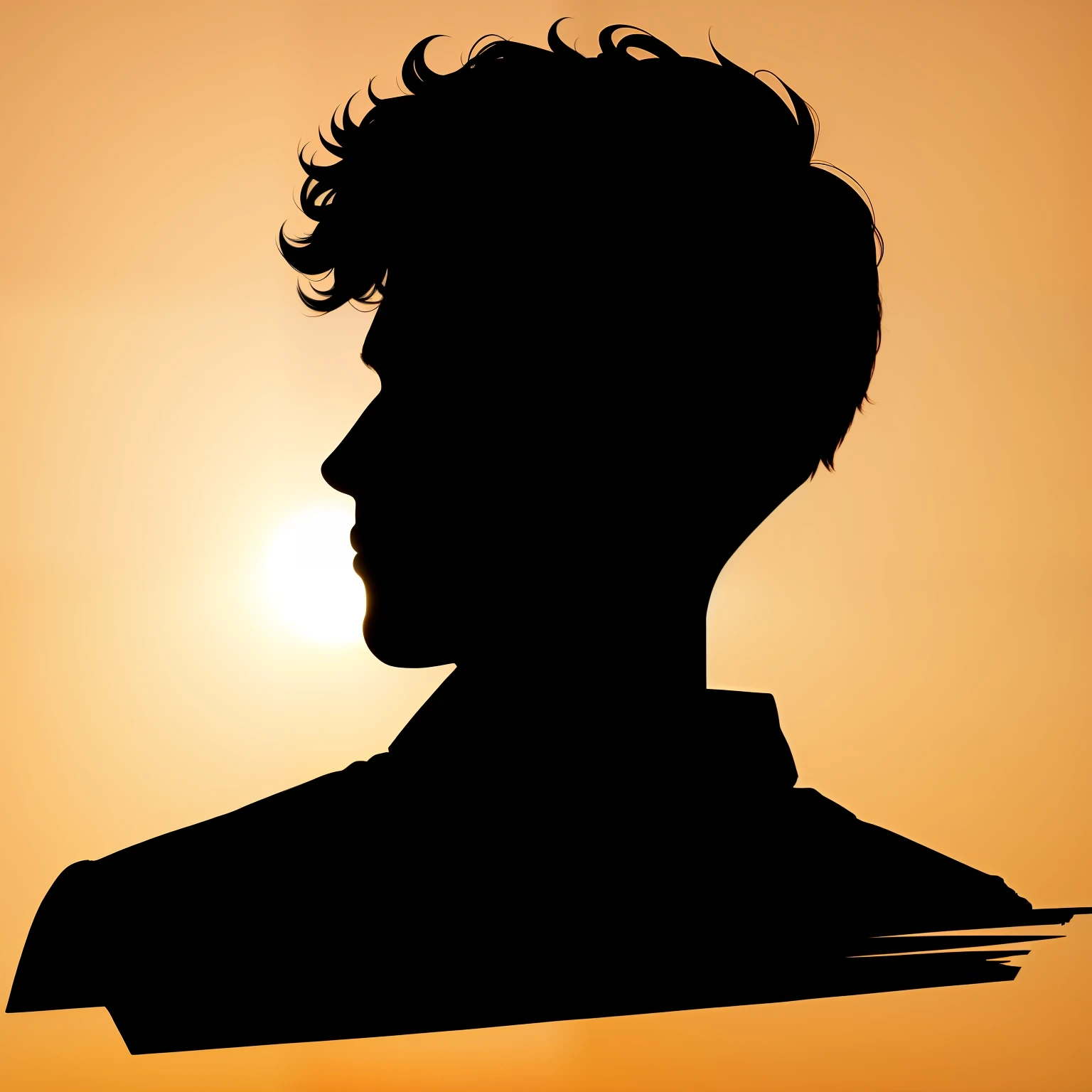 A silhouette of a cool young man