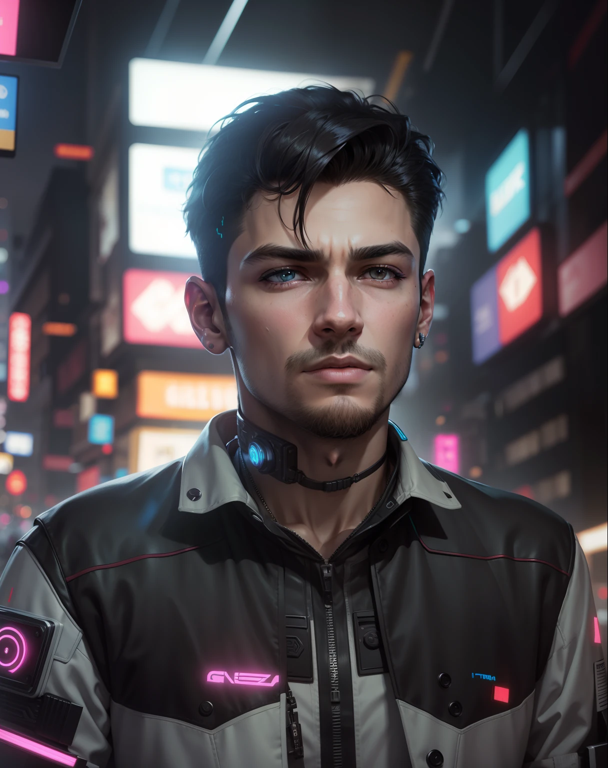 Change background,cyberpunk handsome boy,realistic face,8k,ultra realistic.