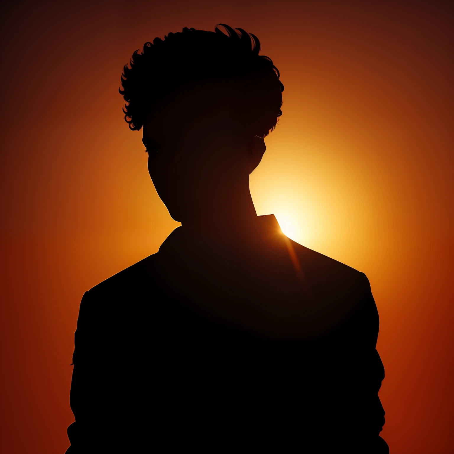 A silhouette of a cool young man