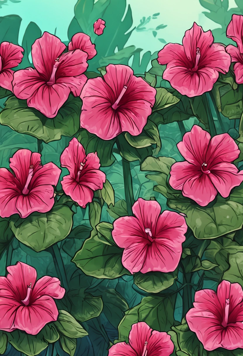 abelmosk, tropical plant of the mallow family cultivated for its musky seeds, made of blood, alive, Masterpiece, best quality, kawaii style
