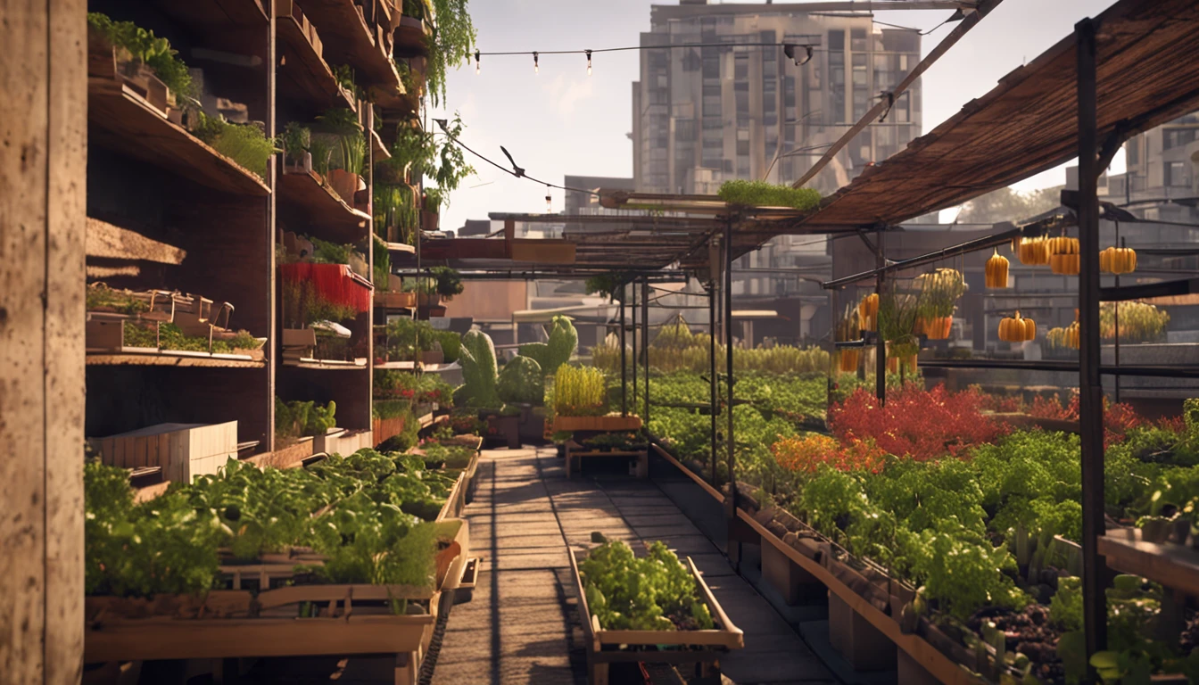 城市, On the rooftop, Urban farm, Urban living, Sustainability, tie