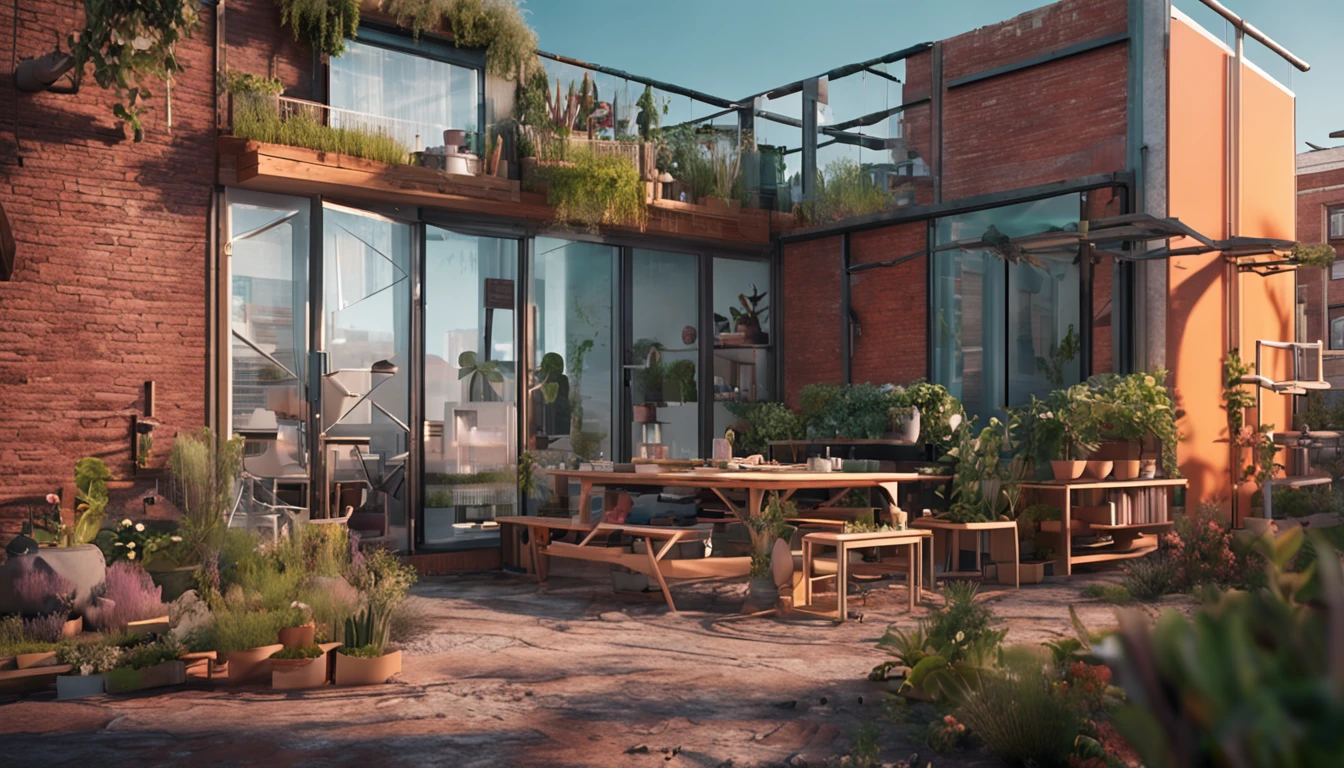 城市, On the rooftop, Urban farm, Urban living, Sustainability, tie