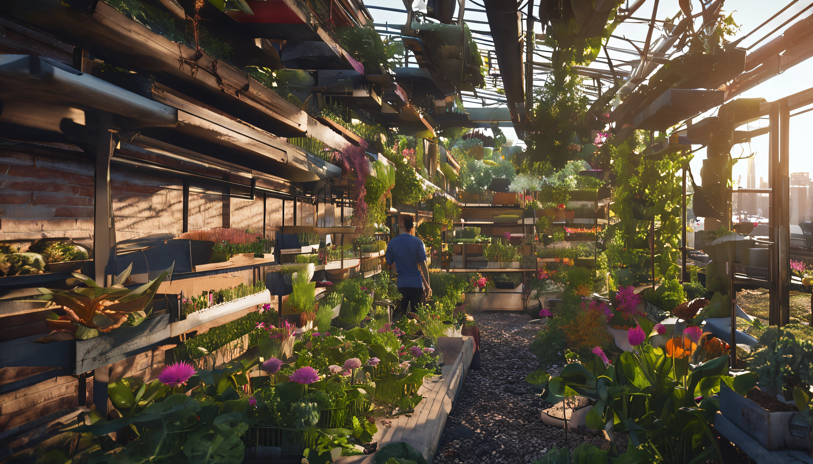城市, On the rooftop, Urban farm, Urban living, Sustainability, tie