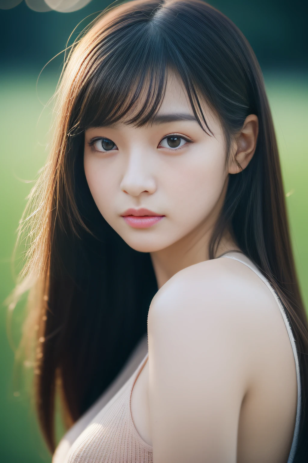 独奏、With very realistic skin、highly realistic photo、In Nara City、Dating Landscape、realisitic(reliable_absurderes,bulky_File size:1.37),(masterpiece:1.37),(Top Quality:1.37),(realisitic,Photorealcitic:1.2),Ray traching,photorealistic lighting,(illumination,Glow),((film grain:1.37)),(Exquisite details and textures:1.2),(in 8k resolution:1.2),(The ultra-detailliert:1.2),(Sharp Focus 1.2),(Raw-Photo:1.0),(ulzzang -6500-v1.1:1.2),(Beautiful detailed face、Beautiful detail eyes、 luminous eyes、long eyeslashes、blush of the nose:1.2)、mix4、JWY1,20d、A dark-haired、((((perfect anatomia))))、Viewer 1 Girl、独奏、young face、a beauty girl、(Neat hairstyle)、upscale、(Big breasts , thick-thighs)、(Other knee socks:1.2)、(Cute face)、(Delicate natural skin、Detailed skin texture、Delicate black hair)、Facial light、(Cinematic light)、lensflare、shade、front lit, (s whole body)