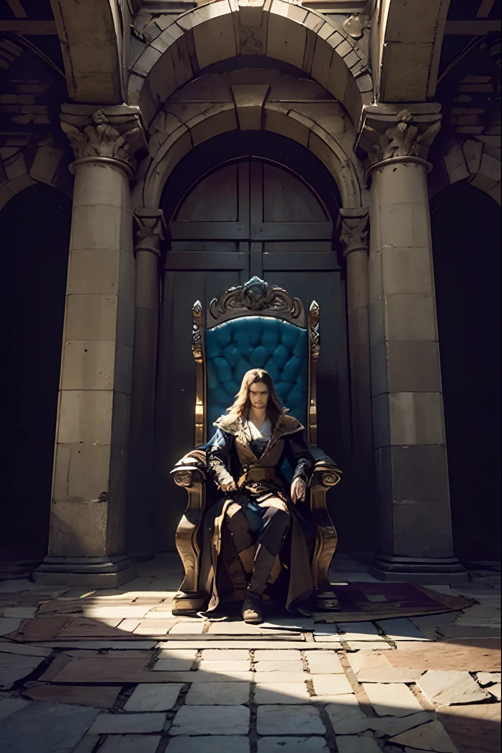 Castlevania Lord of the shadows hyper realistic super detailed throne room castle