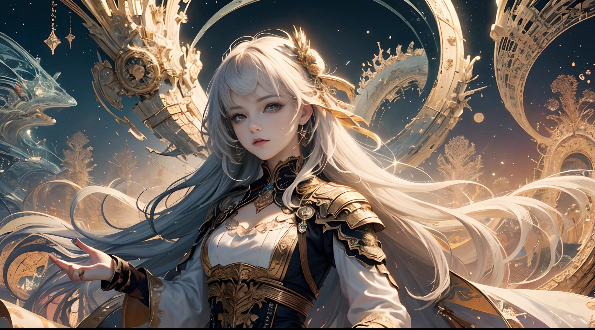(masutepiece, of the highest quality, Best Quality, Official art, Beautiful and aesthetic:1.2), (1girl in), Extremely detailed,(Fractal Art:1.3),Colorful,Highest detail.