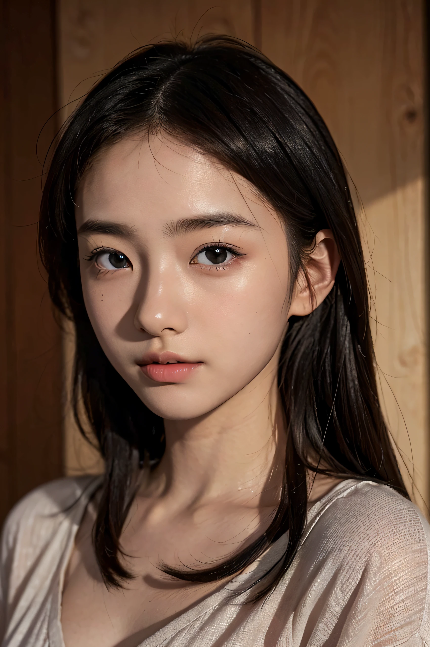 Photorealistic, 超A high resolution, Best Quality, masutepiece, 1girl in, , lovely, Cute, Japanese, Neat and clean beauty, Detailed eyes, Sharp pupils, close-up,