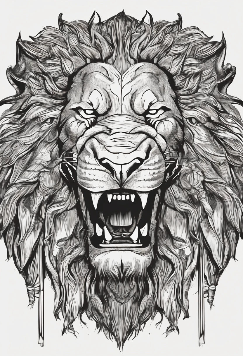 The head of a powerful lion-headed figure,ogre,Journey
