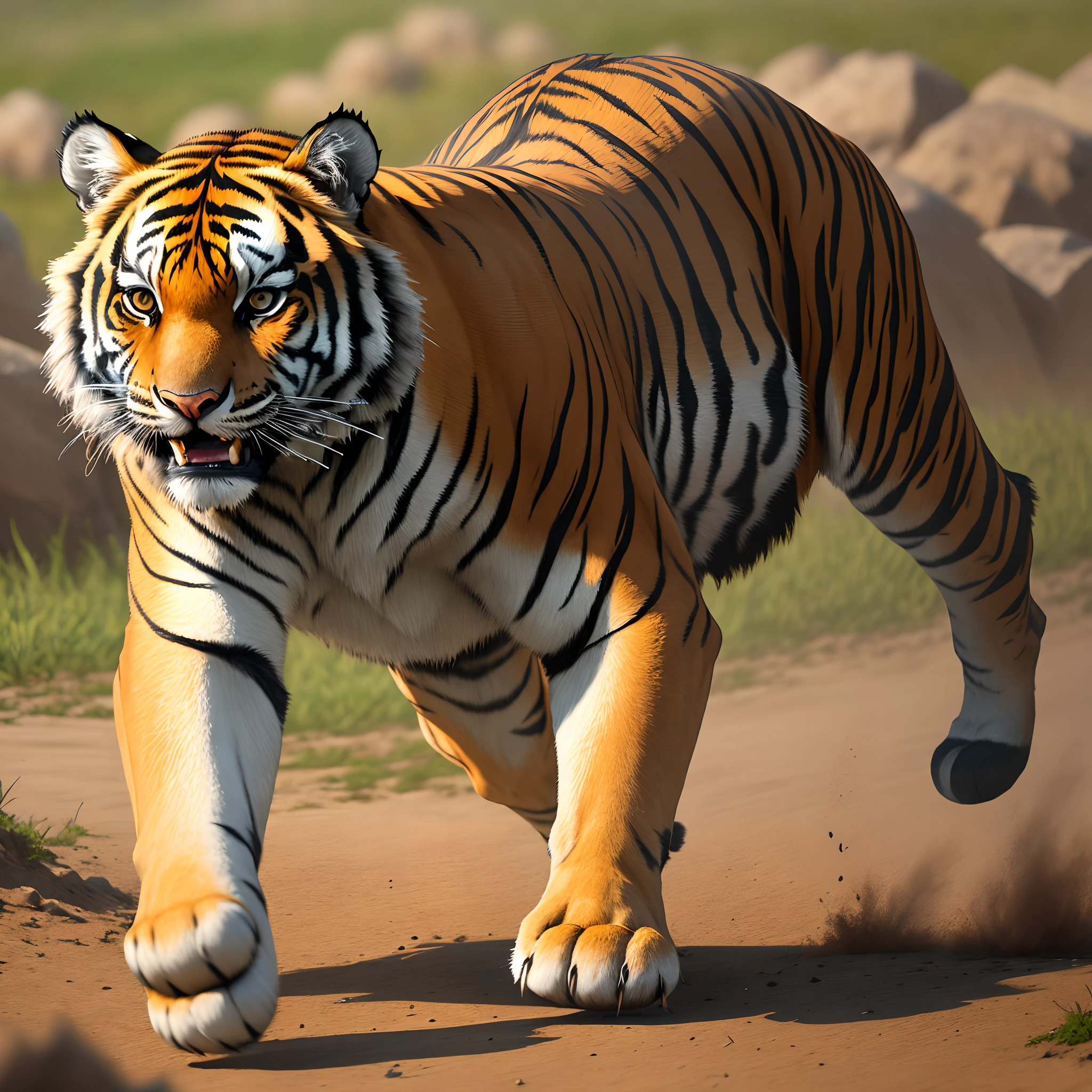 Tiger runs
