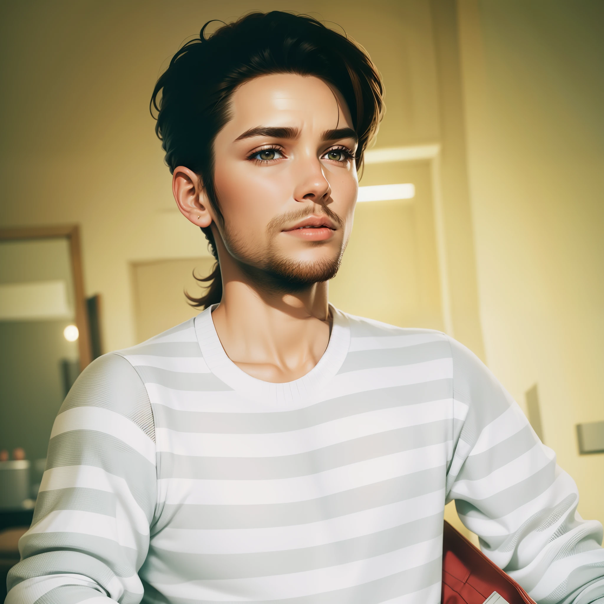 Realistic image , 64k , brown hair ,