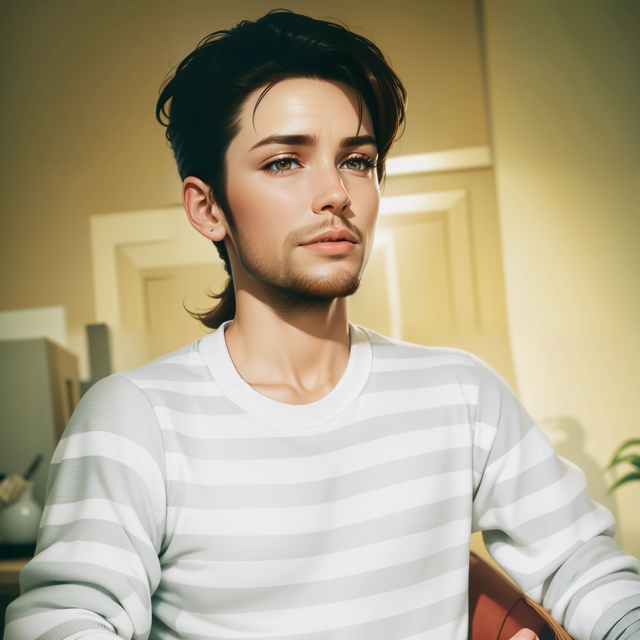 Realistic image , 64k , brown hair ,