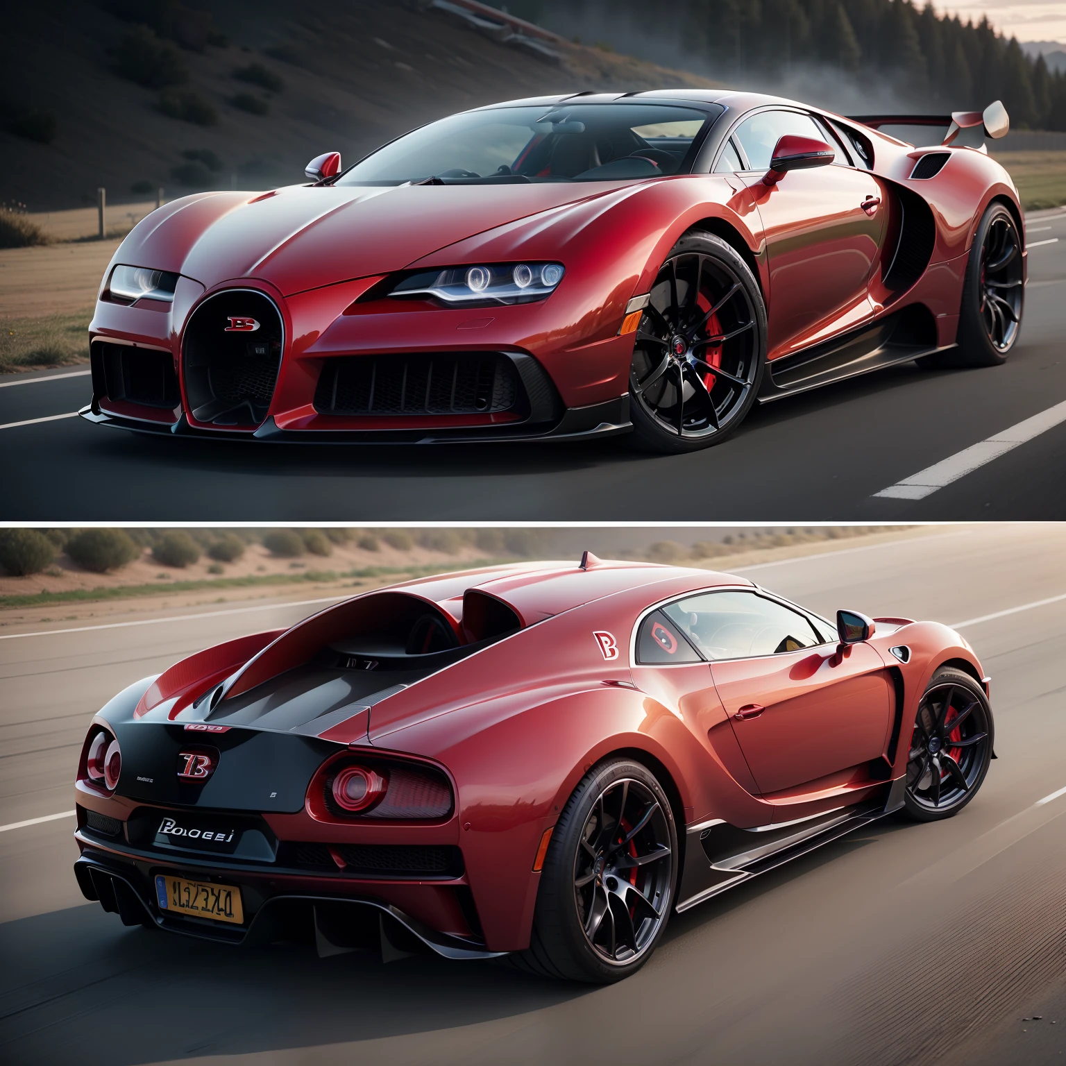 A red Bugatti Bolide
