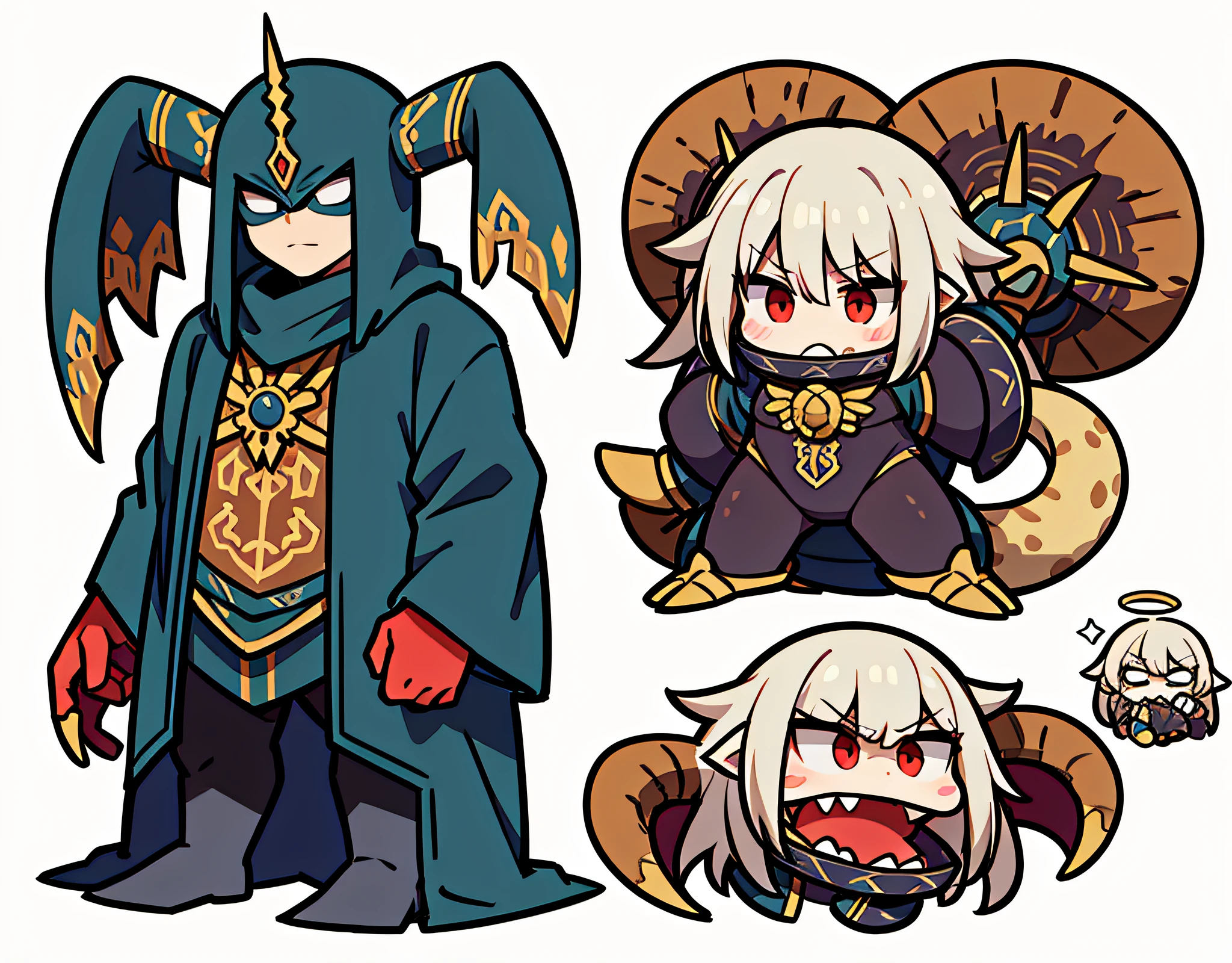 monster concept design, vector, white background, sprite art, masterpiece, high quality, character frames, character poses, Lavos