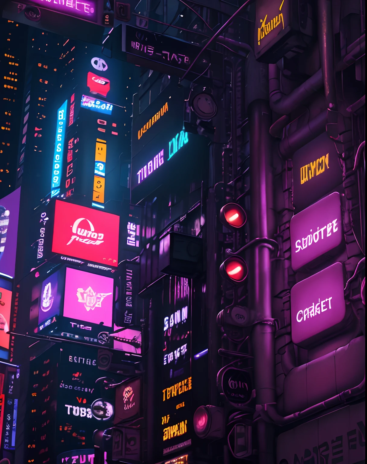 Masterpiece、ultra-definition、(New York Times Square)、Night view、Neon glows、(cyberpunkcity)、