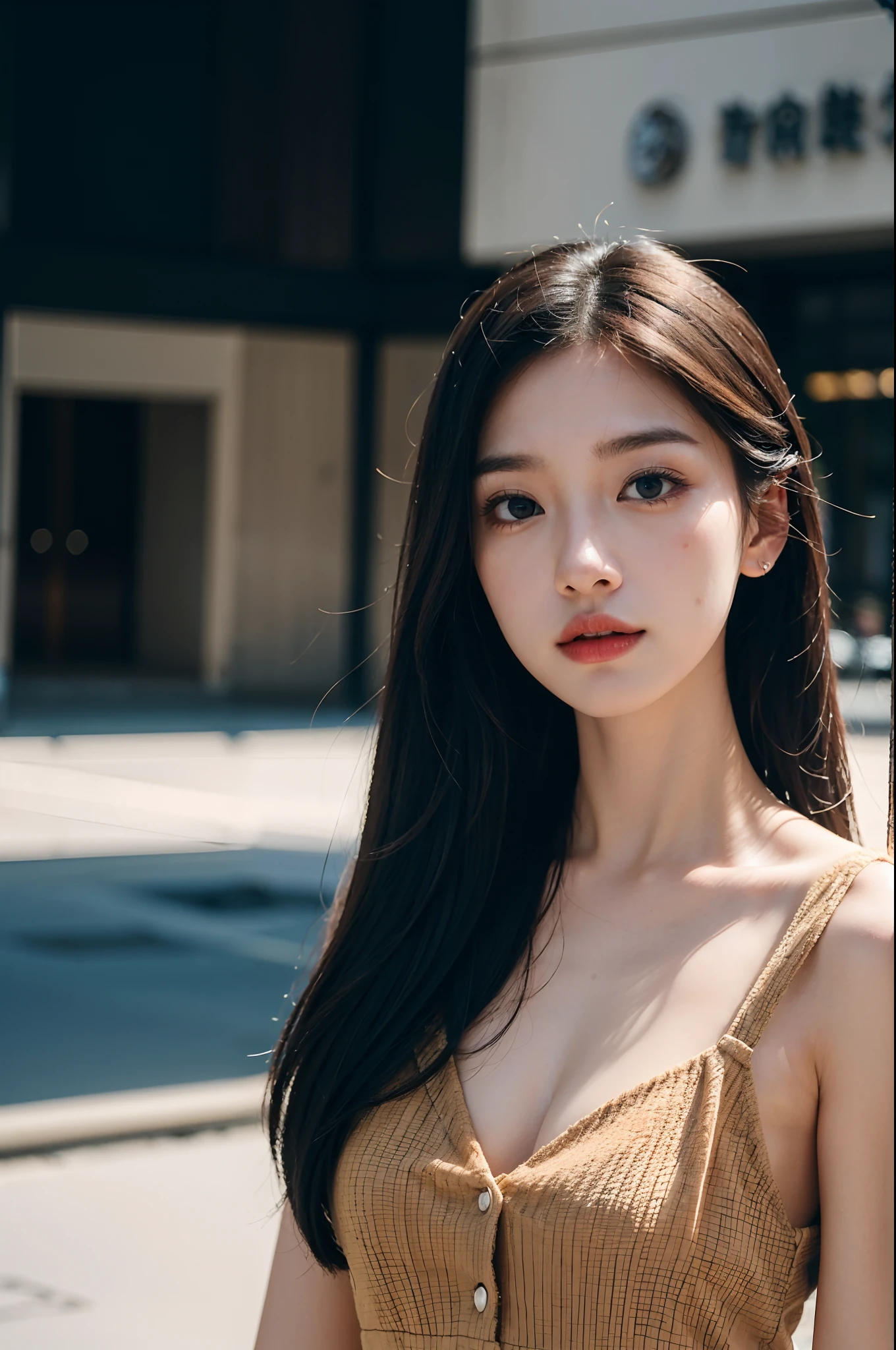A daughter,Beautiful,Simple,Fashionab,branding,Advancedsense,Top photography,8K point rate,超高分辨率,Realiy,detailed detail,Bust C,Perfect figure,Stylish clothes,Personal portrait