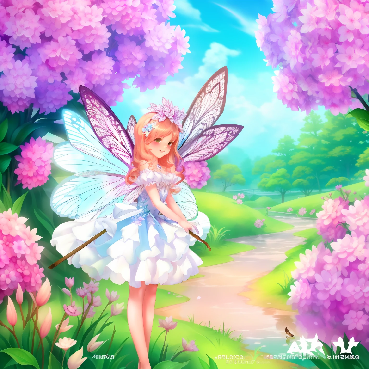 Once upon a time there was an enchanted forest, filled with tall, colorful trees, dazzling flowers, and playful animals. In this forest, lived a little fairy named Lila. Lila had glittering wings of vibrant colors and a charming smile. She loved helping animals and spreading joy wherever she went. --auto --s2