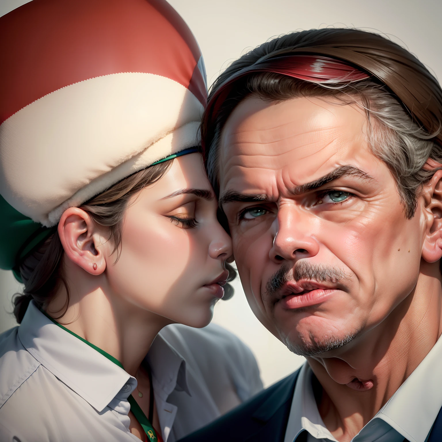 (((O presidente Lula do Brasil beijando o presidente Bolsonaro))), Brazilian politics, historic moment, Controversial relationship, unidade nacional, evento marcante, Symbolic meaning, media, repercussion, collision of ideas, possible reconciliation, Unlikely reconciliation