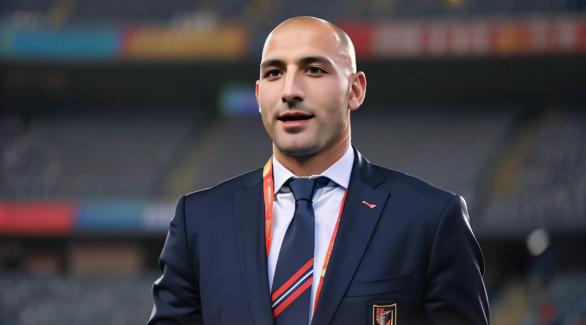 arafed man in a suit and tie standing in a stadium, tony matelli, david kostic, gary montalbano, marco bucci, toni infante, stefan kostic, roberto bernardi, edin durmisevic, piotr jablonski, istvan sandorfi, gaspar noe, stefano tamburini, stefano brunesci