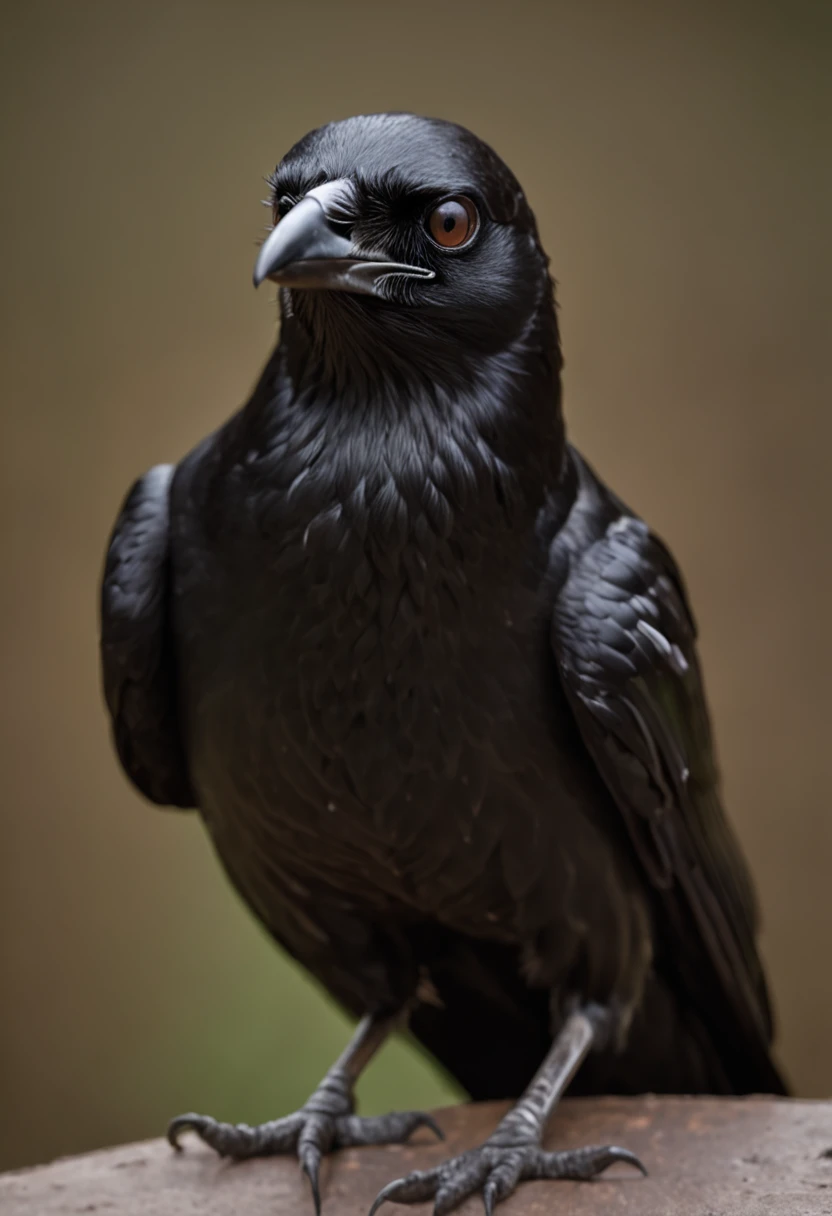 1 standing crow，（dark castle background，unholy，terroral，Sinister face），（wide angles，Ultra HD details，Masterpiece, hyper HD, Super detail, High details, Best quality, A high resolution, Award-Awarded, 8K），（电影灯光）