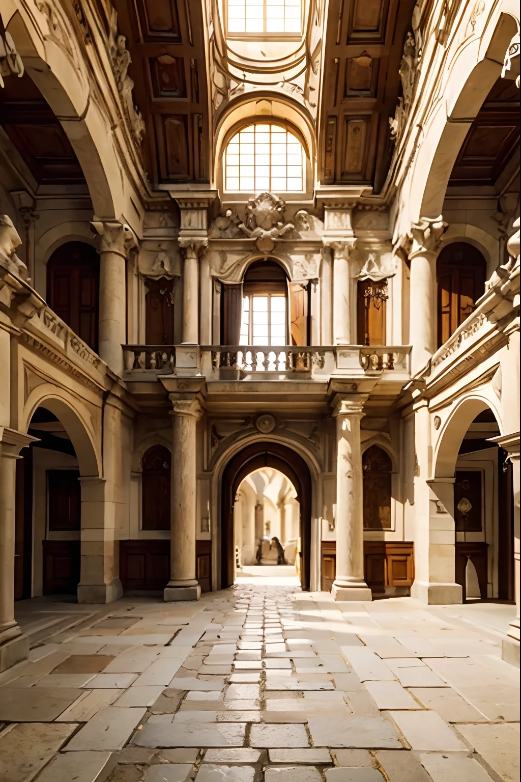 Castlevania castle Versailles style interior luxury architecture environnement medieval hyper realistic super detailed hyper realistic