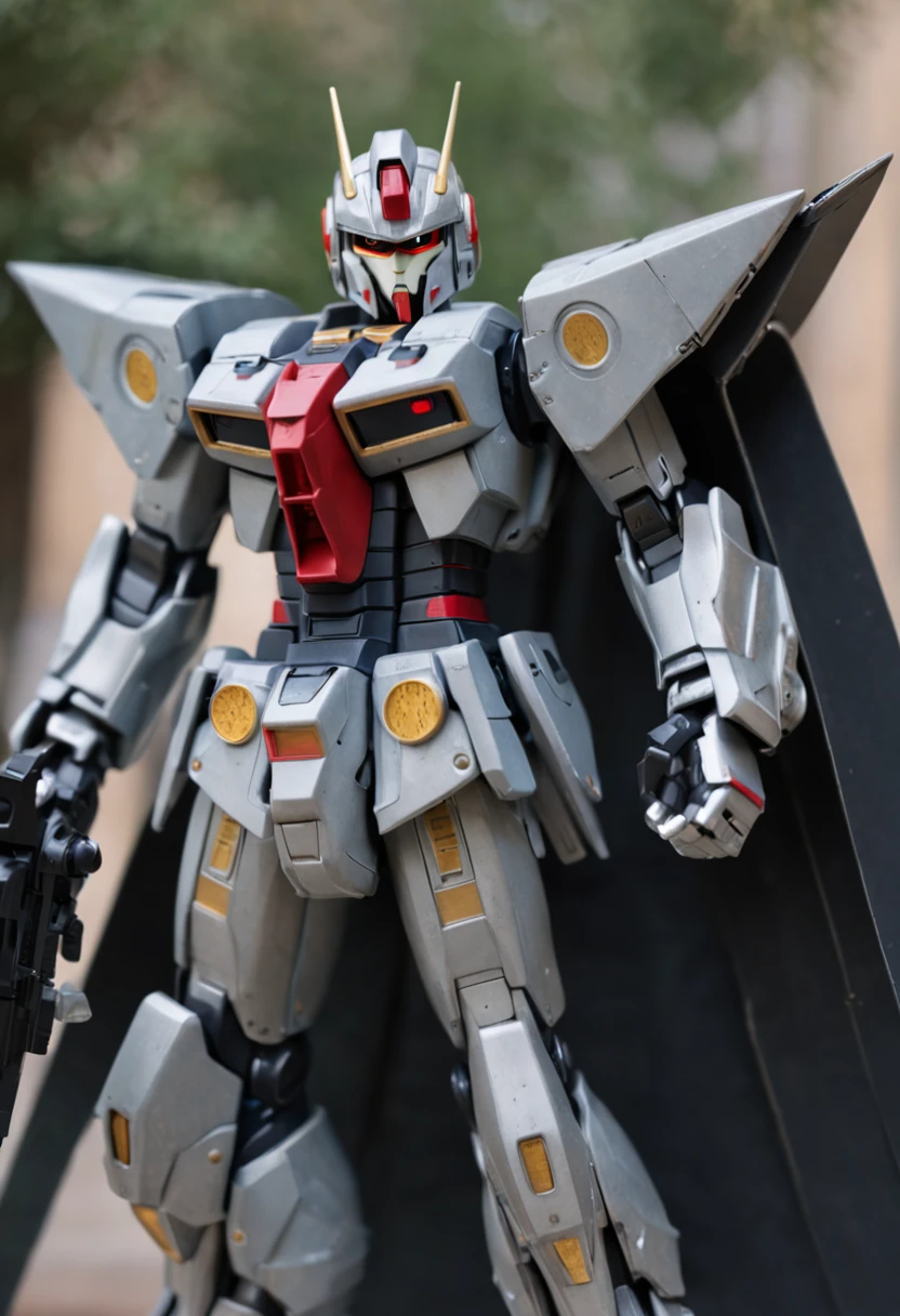 Gundam wearing a Batman costume, full body, 8k