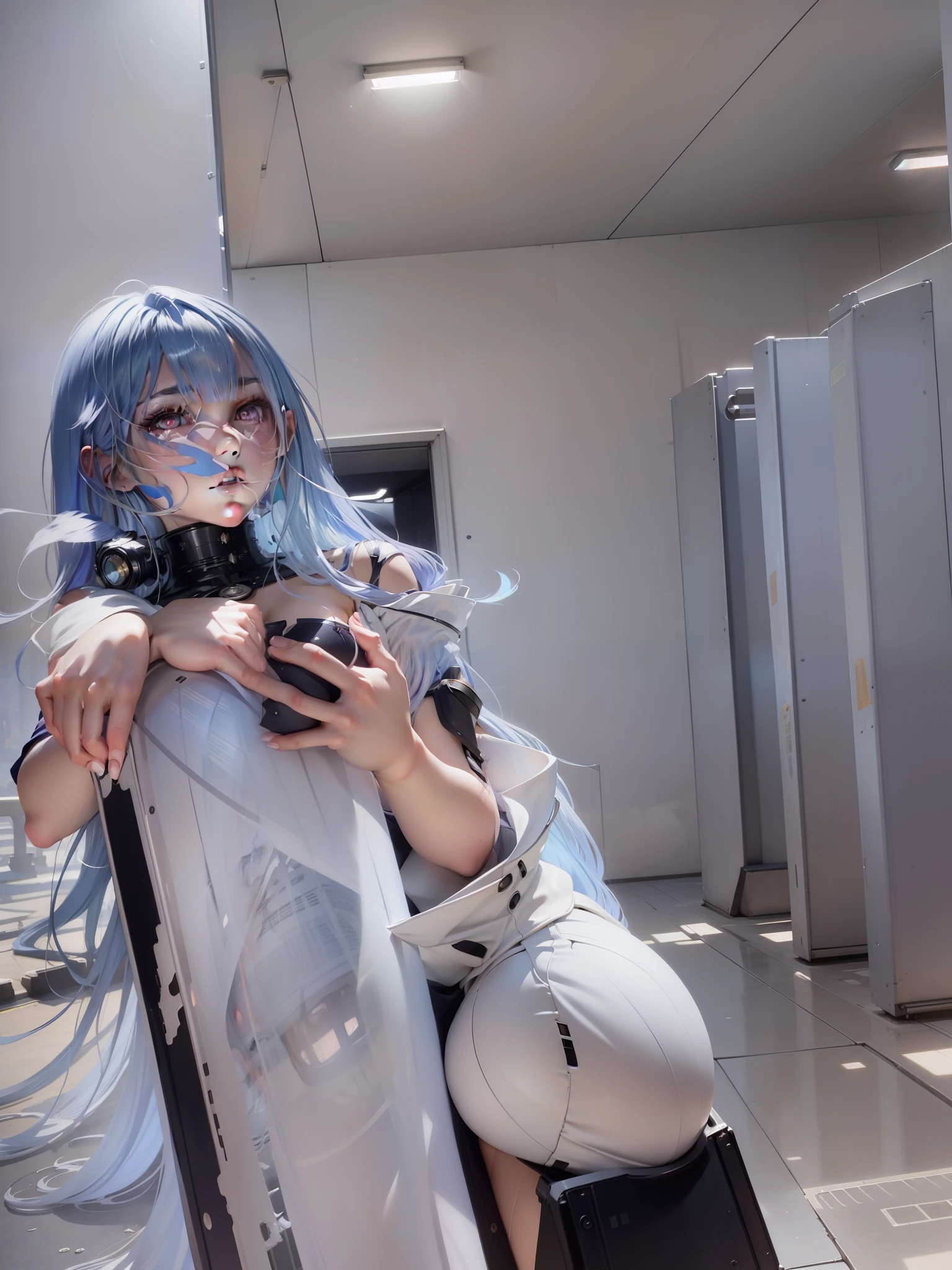 portrait of a catgirl, anime catgirl, smooth soft skin, big dreamy eyes, beautiful intricate colored hair, symmetrical, anime wide eyes, beautiful eyes, soft lighting, detailed face, by makoto shinkai, stanley artgerm lau, wlop, rossdraws, concept art, digital painting, looking into camera, 1girl