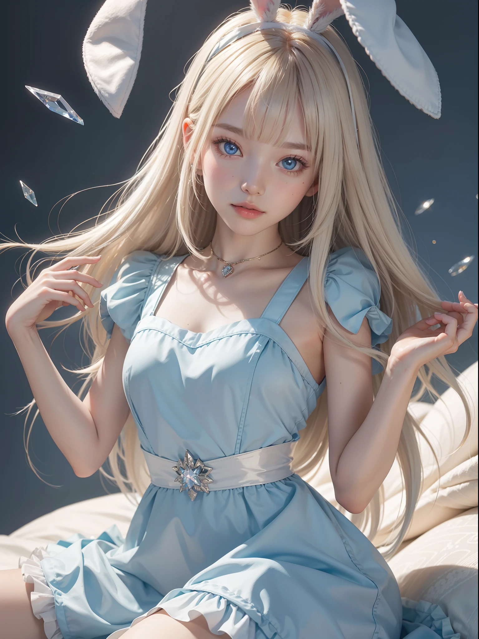 butterflys々Feathers of　teens girl　portraitures　shiny long hair blonde　the girl in the photo above　another variation