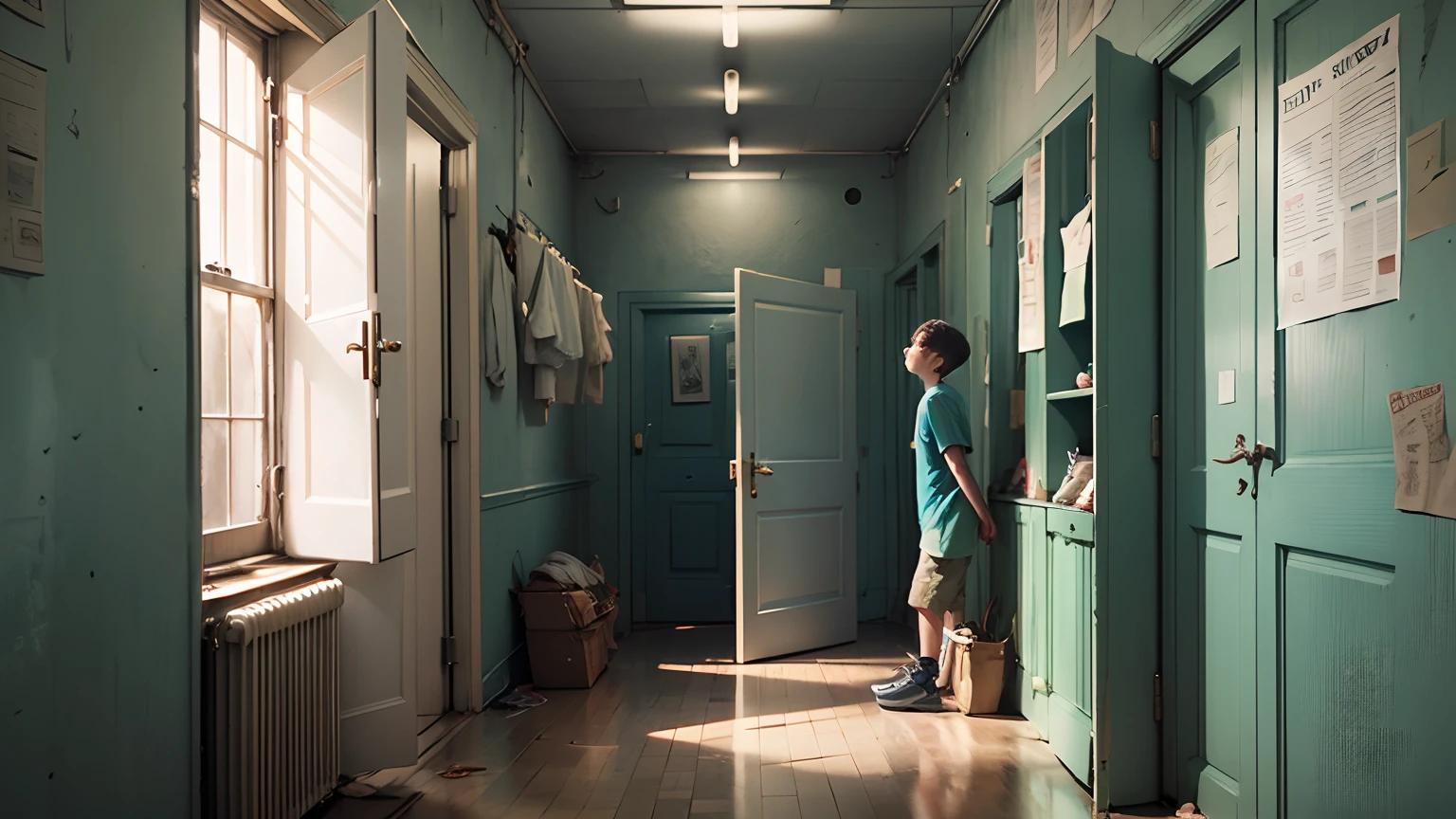 a depressed boy, dark, spiders, lonely, lock room --auto --s2