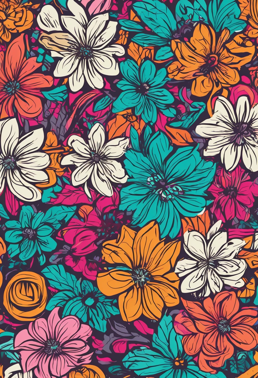 colorful floral pattern, seamless