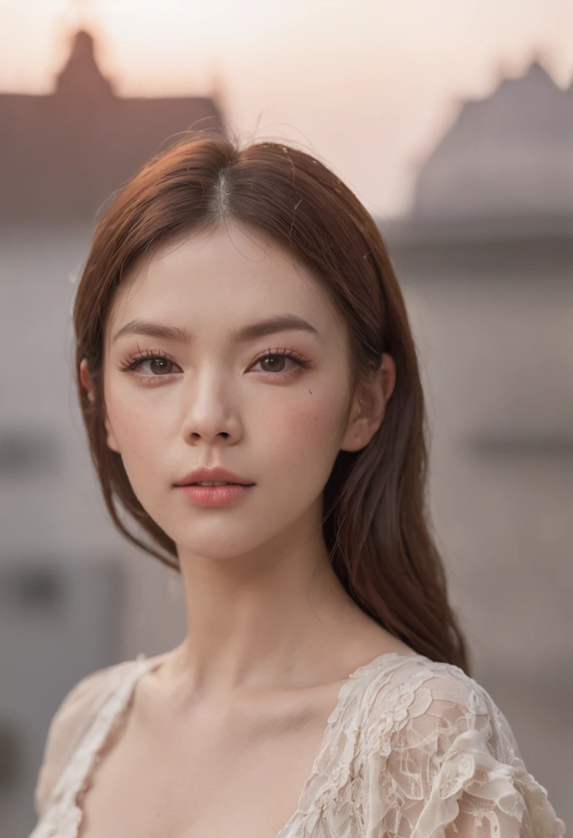 ((One lady))、Full face portrait photo of 25 year old European girl, raw, Beautie, Semi-open strawberry lip, dimples, Wistful expression, (Brown hair with extra long wavy), ((详细的脸)), ((detailedfacialfeatures)), (Detailed thin skin), pale-skinned, Cyberpunk Megacity Environment, (cold color), a sultry, a sultry, Reflectors, (Shot with the masterpiece Canon EOS R5 (细节) (photos realistic) (Detailed Detailing) 50mm spring, F/2.8, nffsw, (8K) (wall-paper) (cinematic lightening) (dramatic lighting) (foco nítido) (complex), Raw foto, Raw foto, Gigachade Photos, Camera Pose, Black jeans, Back arm, 8K UHD, Digital SLR, hightquality, Grain films, FUJI XT3, Film Stock Photo 4 Kodak Portra 400 Camera F1.6 Lenses Rich Color Ultra-Realistic Textures Dramatic Lighting Unreal Engine Art Station Trends Cinestill 4B8r3B4p7yhRXuBWLqsQ546WR43cqQwrbXMDFnBi6vSJBei F8tPW85a7r7DM961Jvk4hdryZoByEp8GC8HzsqJpRN4FxGM9mess, musculature, Ruptured veins, bead, (( Therefore & purple sexy dress)), (poneyTail, 1 large hull),
