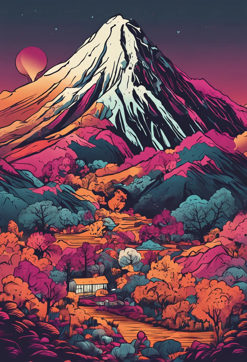 The mountain erupted suddenly. Fuji