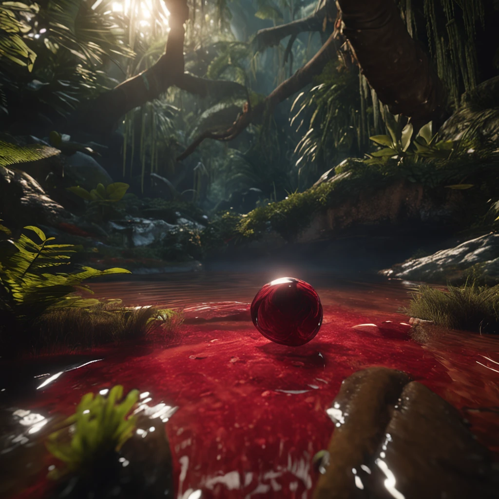Someone Holding Red Liquid Cup, In Jungle, Ultra Realistic 8k Octane Photo, Rendered With Unreal Engine 8k, Made With Unreal Engine 5, Rendered In An Real Engine 5, Cryengine render 8 k, dark bleeding acid, built in Unreal Engine 5.