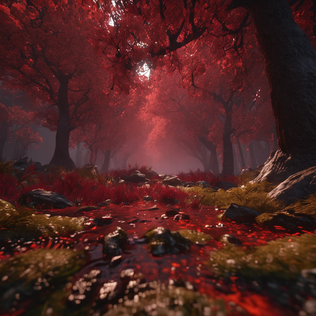hand holding red liquid cup, in Dry Evergreen Forest, ultra realistic 8k octane photo, 8k unreal engine rendered, made with unreal engine 5, rendered in unreal Unreal Engine 5, Cryengine Rendered 8 k, Dark Bleeding Acid, Built in Unreal Engine 5