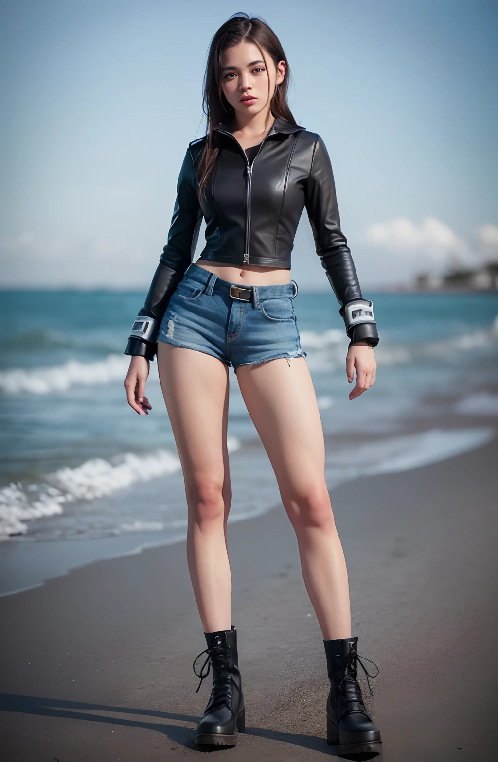 Create a 12K resolution of a 3D 18 years old female supermodel style character in detailed full body, highly detailed, vibrant, ultra high quality, Hyperrealism, Photorealism, octane render]