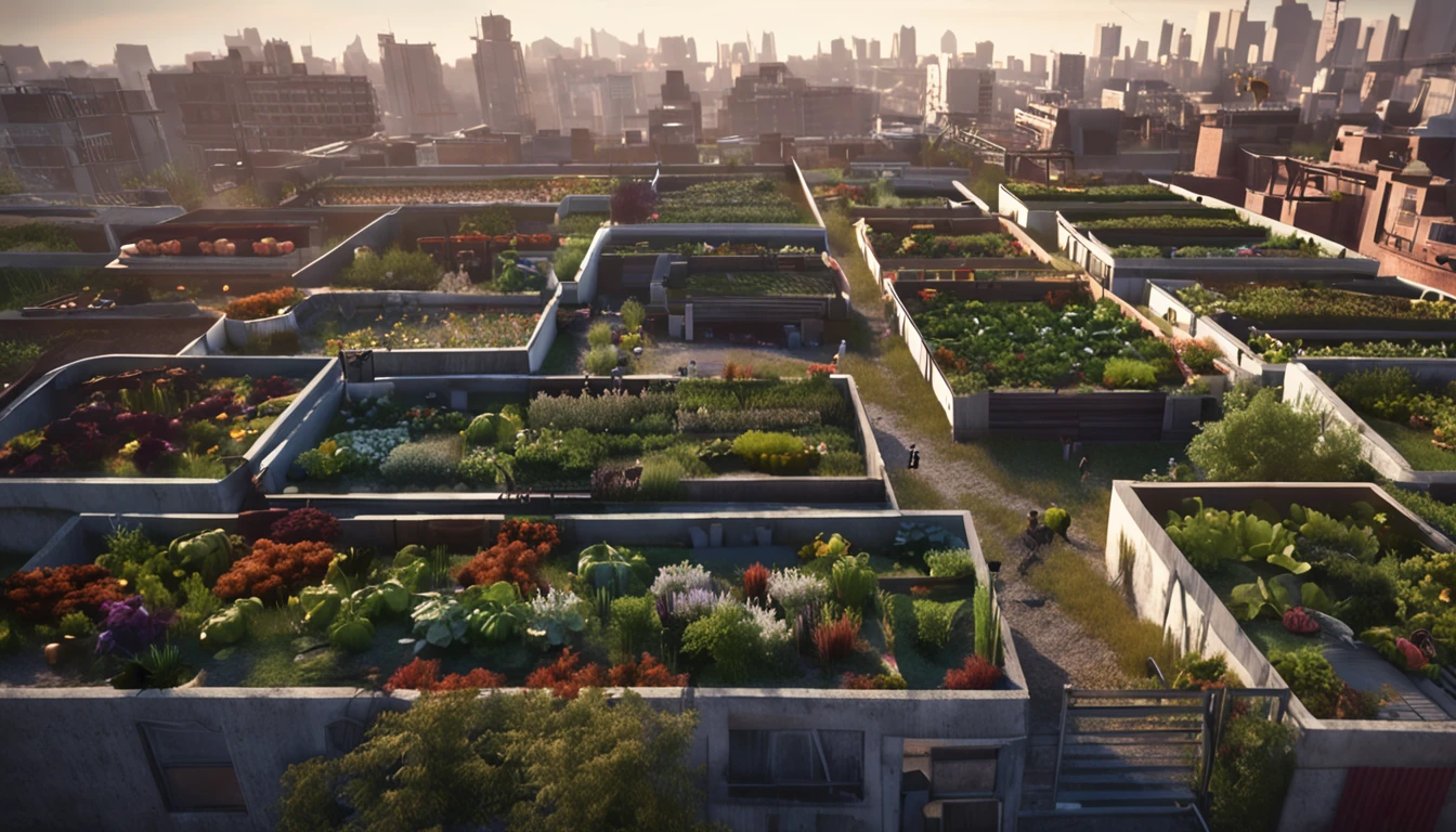 城市, On the rooftop, Urban farm, Urban living, Sustainability, tie
