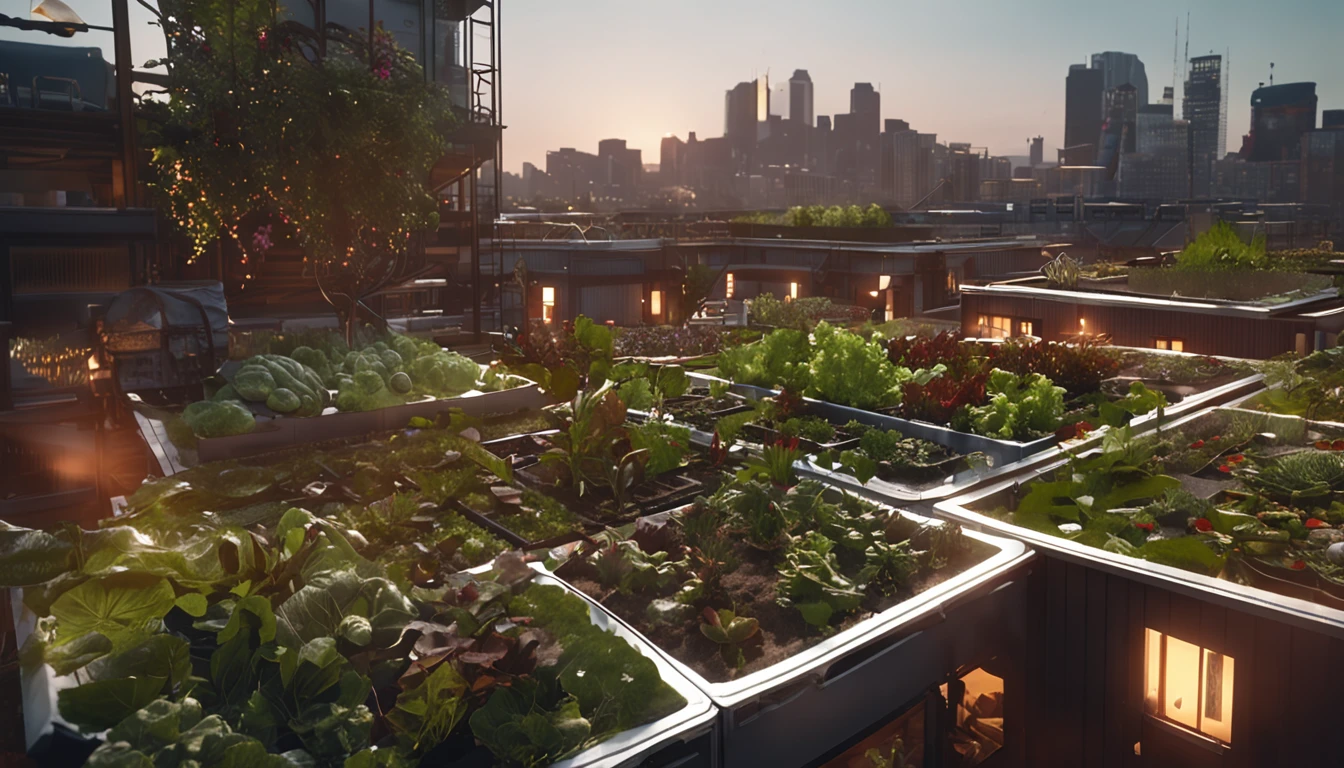 城市, On the rooftop, Urban farm, Urban living, Sustainability, tie