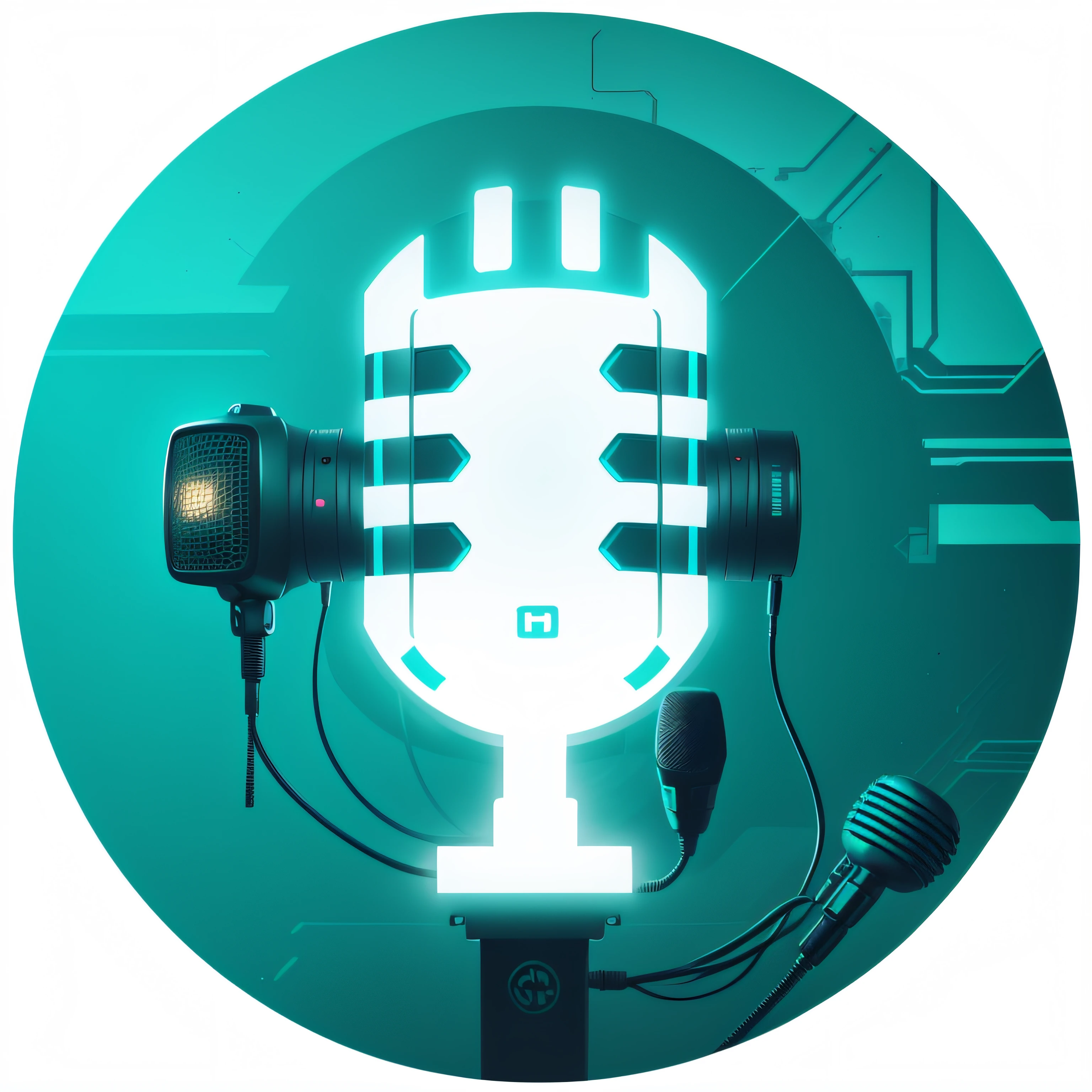 microphone, cyberpunk, icon