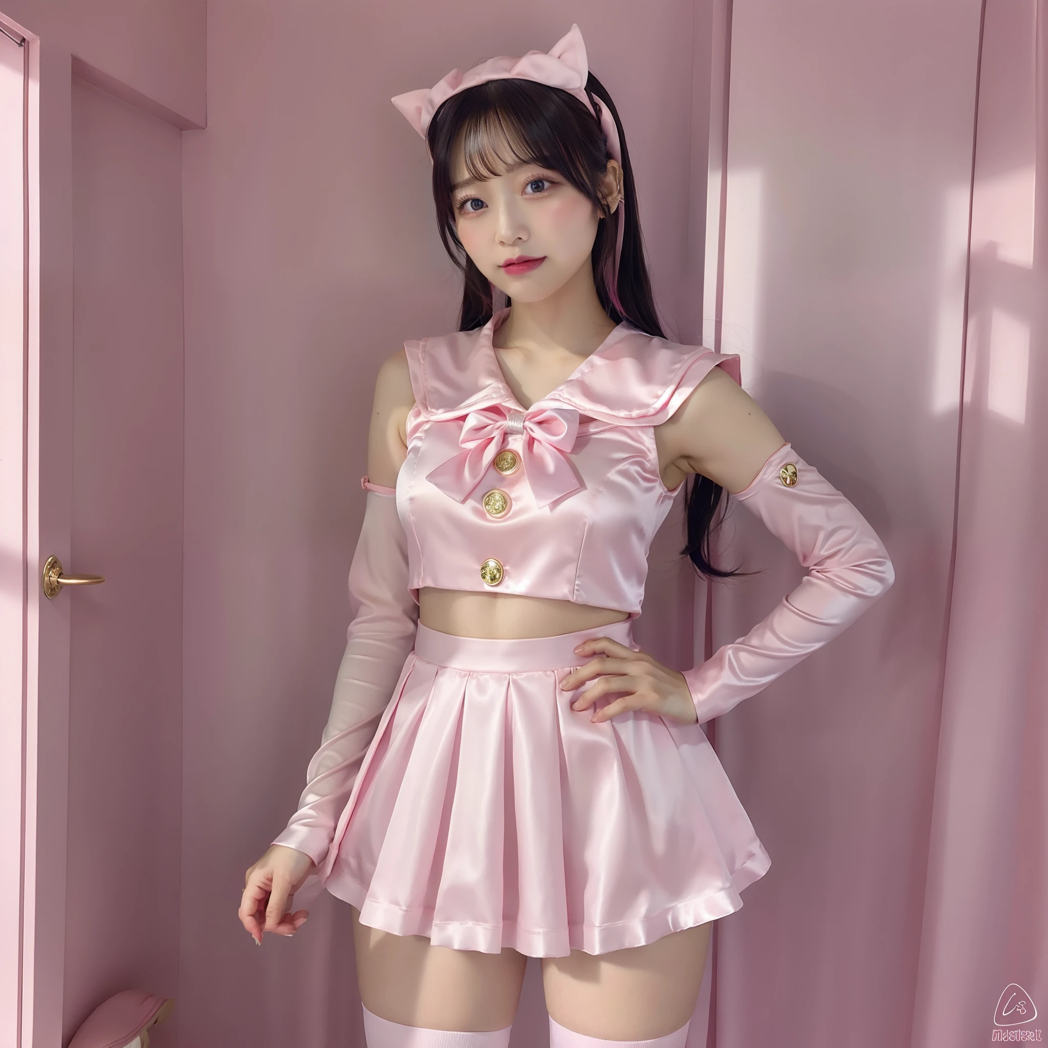 sailormoon、Cosplay、Pink Satin Fabric