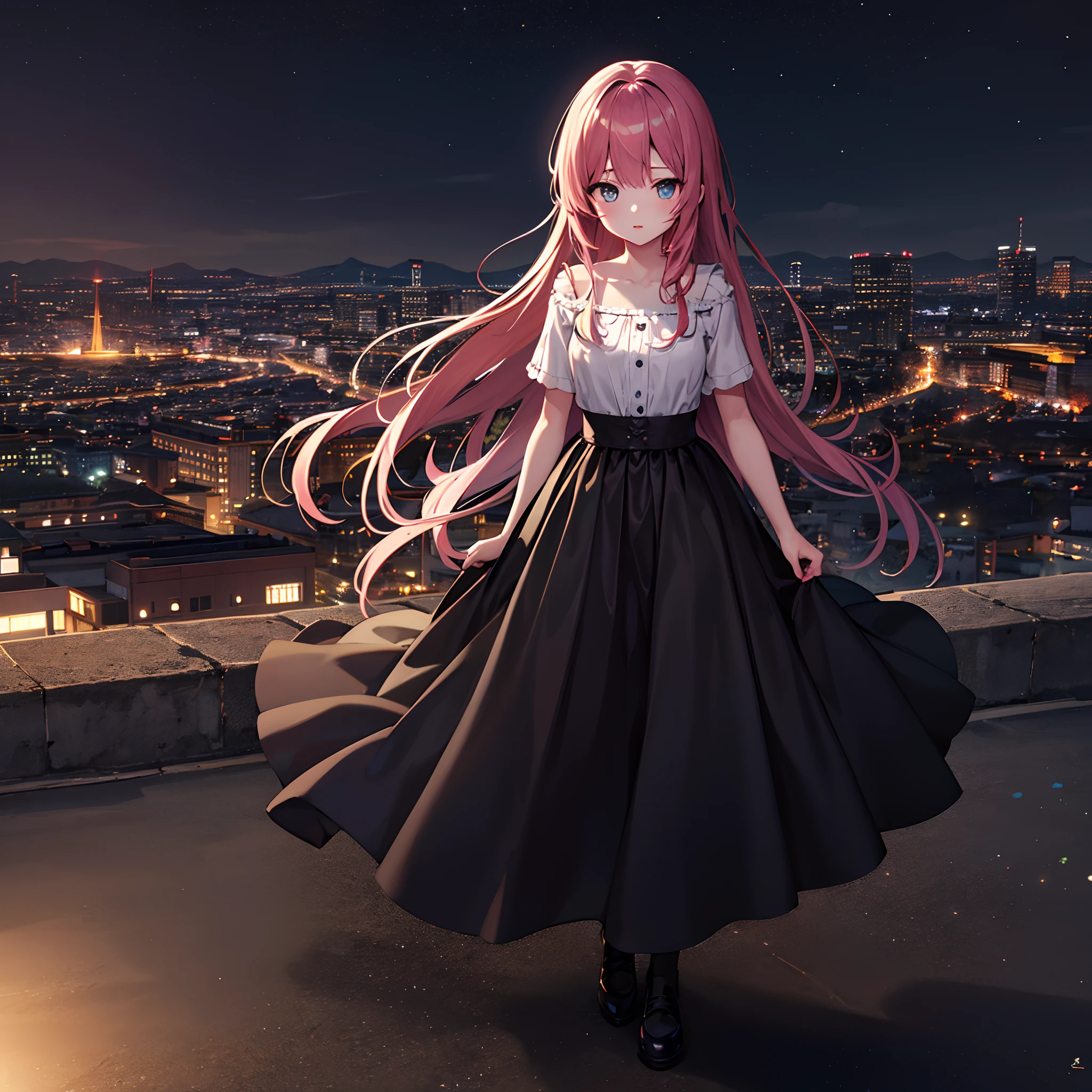 ultra detailed game CG, (hight resolution:1.1),(absurderes:1.1), 1girl in, little girl, Solo, Simple Anime, night city