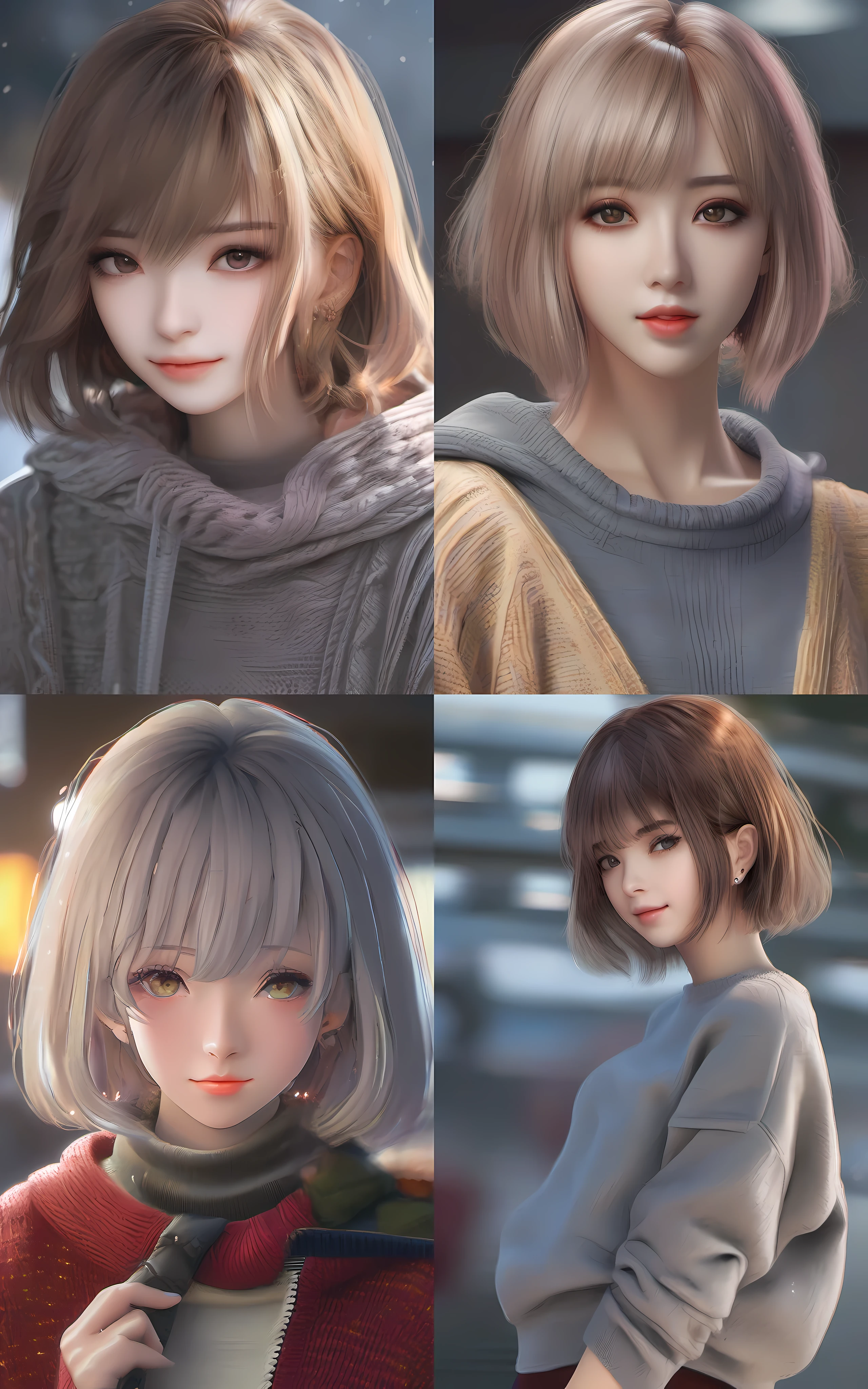 nikon RAW photo,8 k'', Fujifilm XT3,Masterpiece, Best quality, Realistic, Photorealistic, Ultra detailed,1girll,nvshen, , Sweater, Short hair,